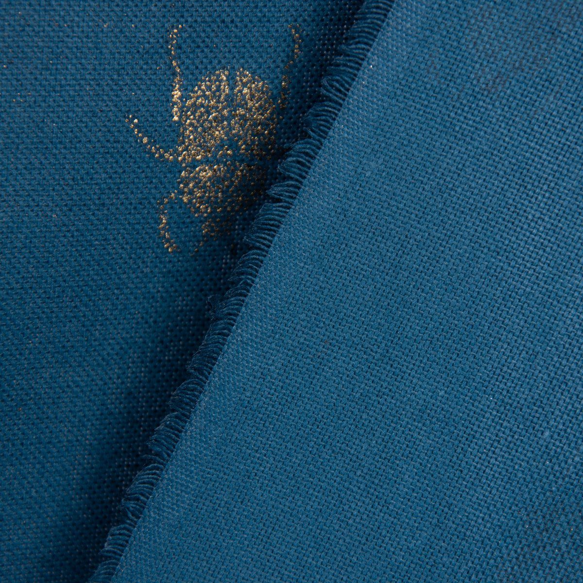 SCHÖNER gold Tischläufer blau handmade Käfer LEBEN. LEBEN. Tischläufer metallic SCHÖNER 40x160cm,