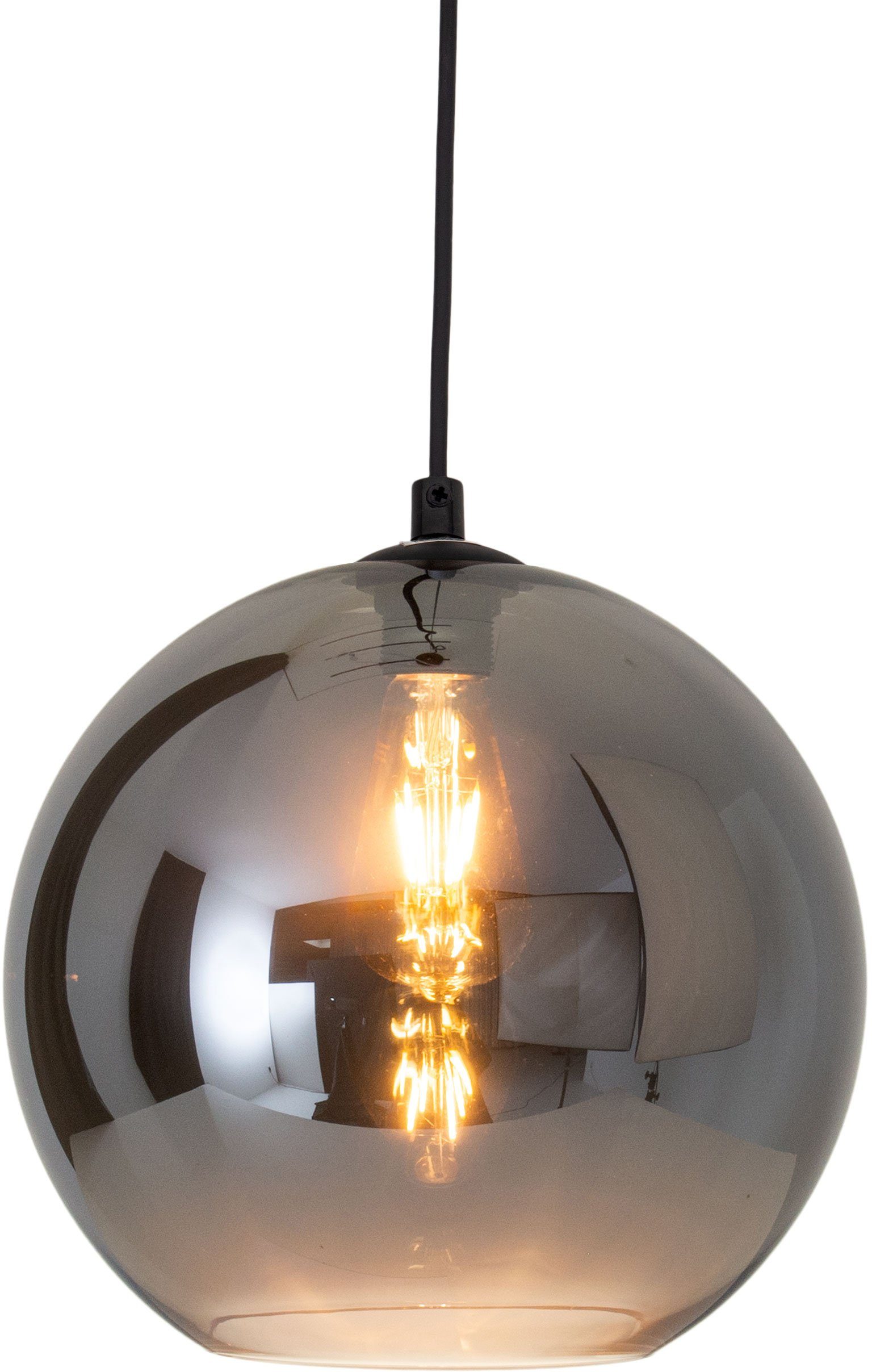 näve Pendelleuchte Vaso, ohne Leuchtmittel, Rauchglas, E27 max. 40W, Pendellänge: 100cm, anthrazit/schwarz
