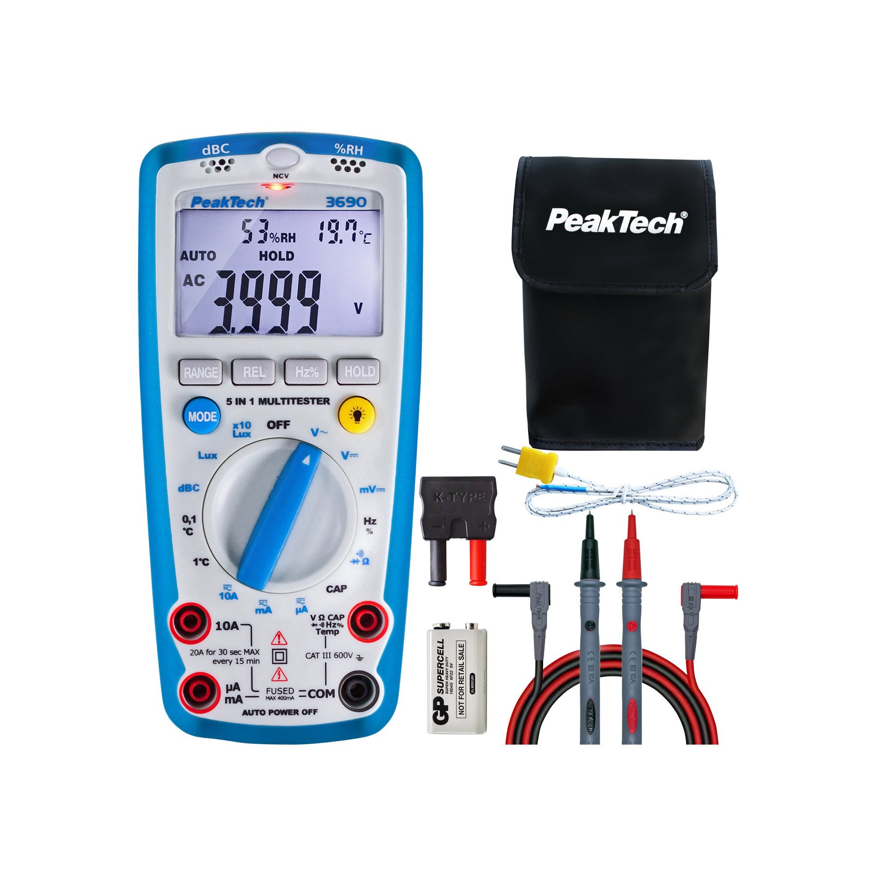 PeakTech Multimeter PEAKTECH Multimeter, P 3690, mit Umweltmessungen