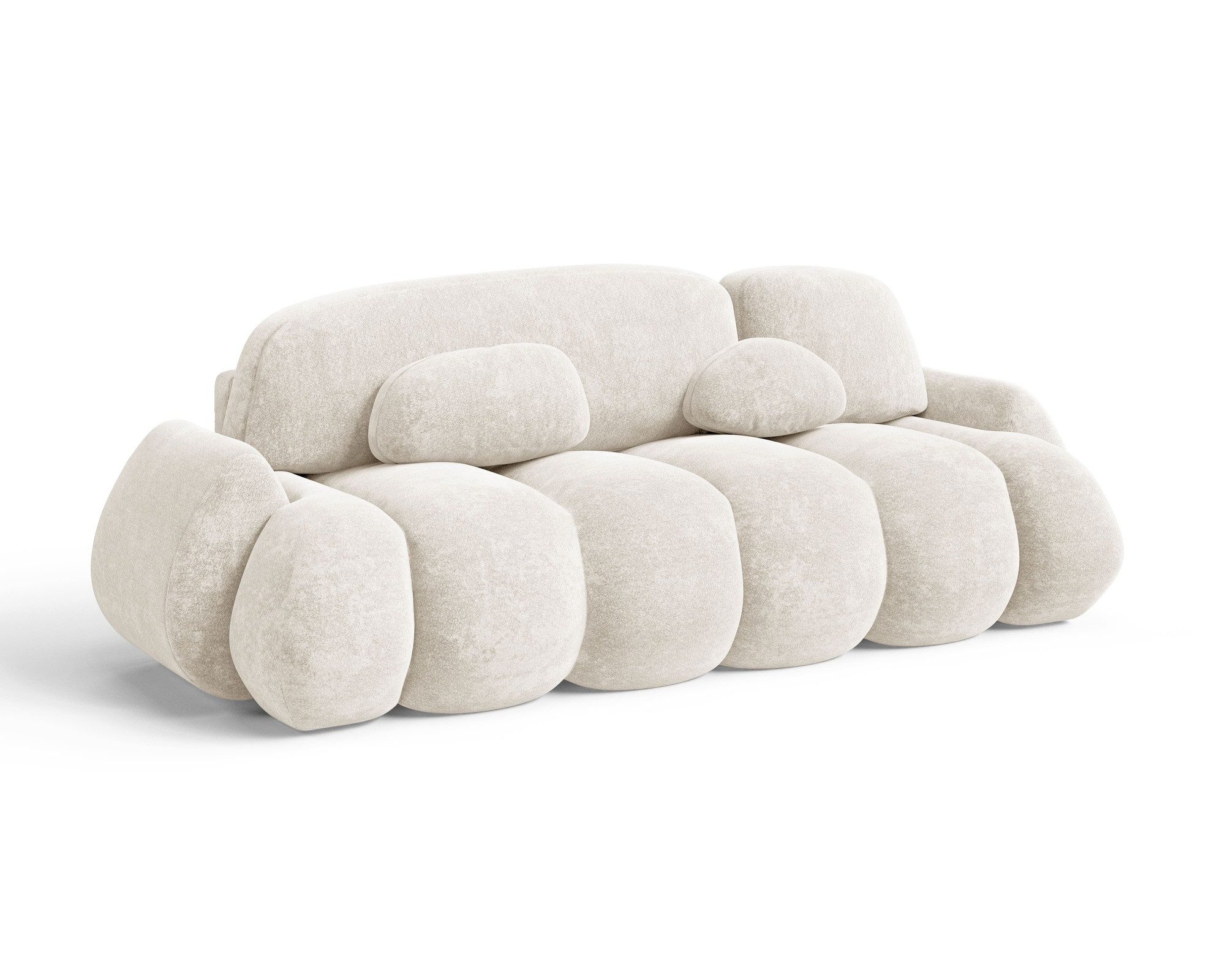 MOEBLO Schlafsofa STONE, Sofa mit Schlaffunktion und Bettkasten, Couch Polstermöbel Sitzmöbel 3-Sitzer-Sofa Stoffsofa - Hellbeige Sofa, Farbe Cloud Dancer, (BxHxT): 270 x 103 x 113 cm