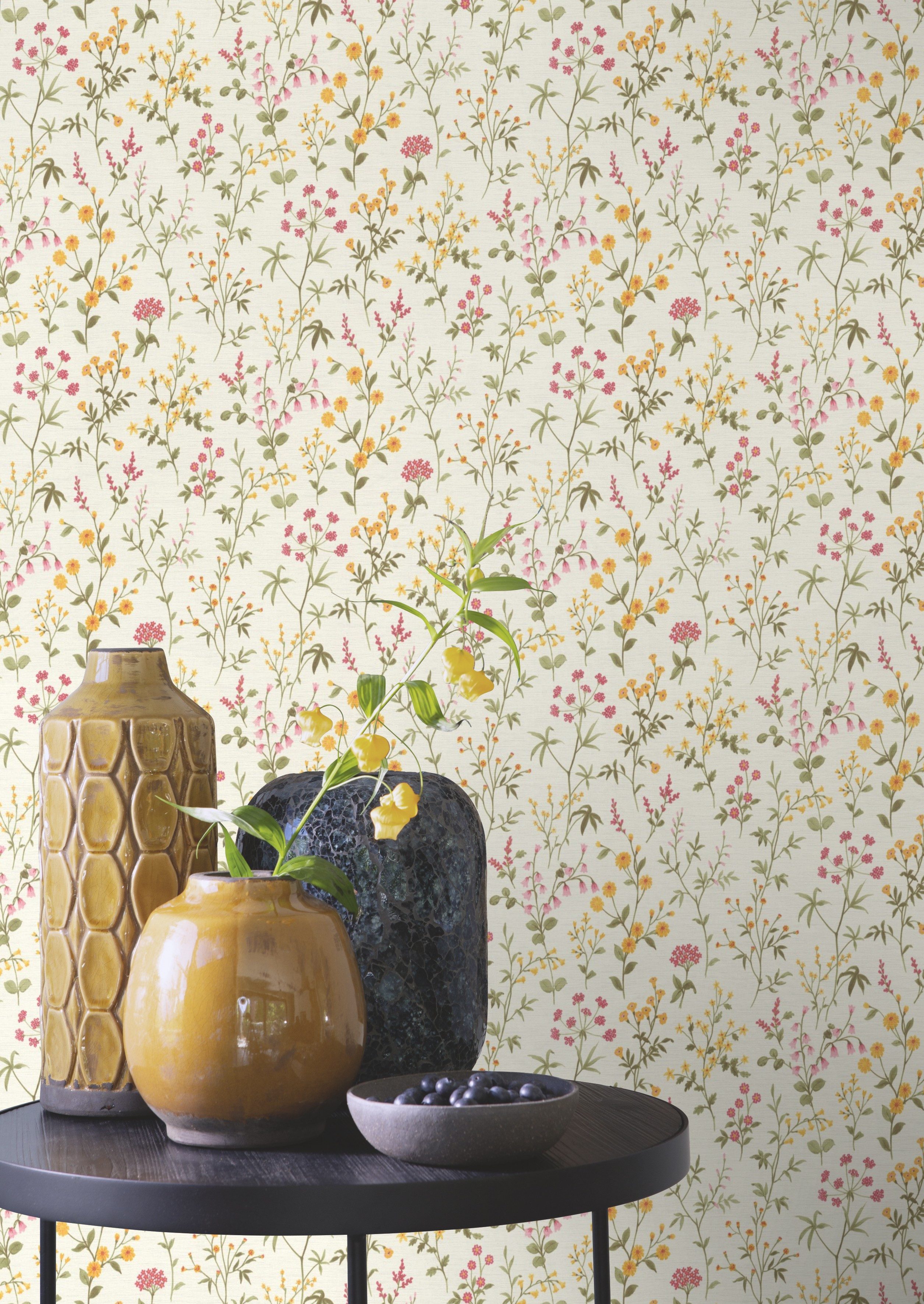 Rasch Vliestapete Daisy - Selbstklebende Tapete Blumen von tesa® x rasch®, strukturiert, floral, Landhausstil, geblümt, botanisch, (1 Rolle, 1 St), selbstkleben – Bild 4 von 5