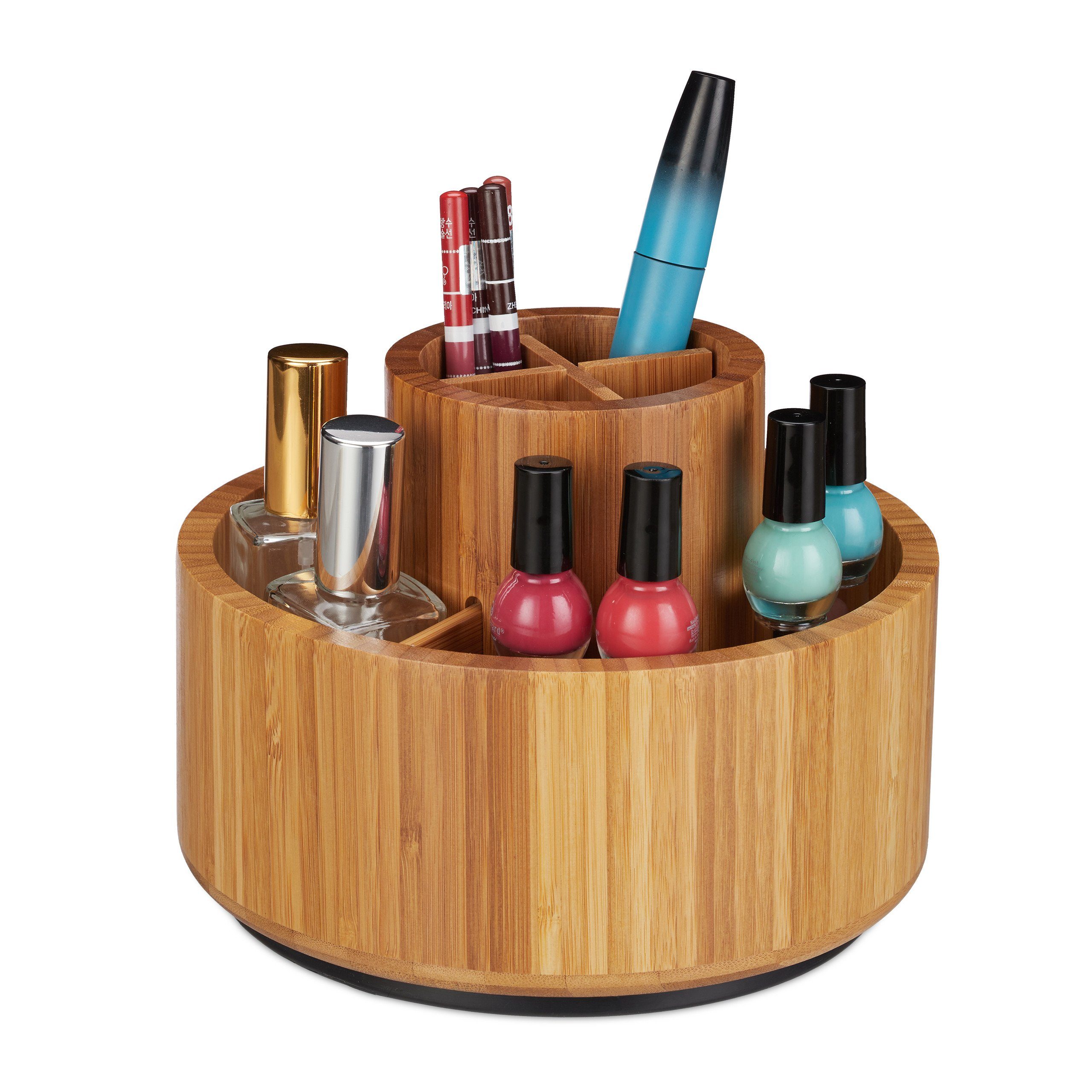 Make-Up Organizer drehbar aus Bambus