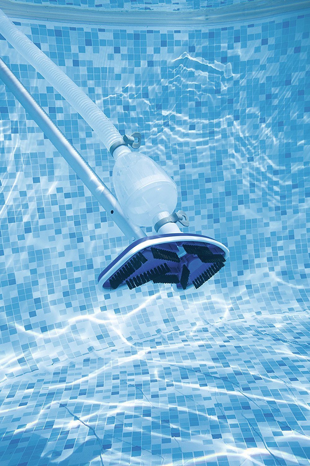Bestway Poolbürste Pool-Reinigungsset, Poolbodensauger, BESTWAY 58237, (zur Reinigung von Schwimmbecken mit einem Durchmesser von über 457 cm), Leistung über 3000 l/h, Schachtlänge 279 cm, Schlauch 7,5 Meter lang