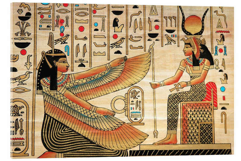 Posterlounge Acrylglasbild Master Collection, Papyrus mit ägyptischen Zeichen, Illustration