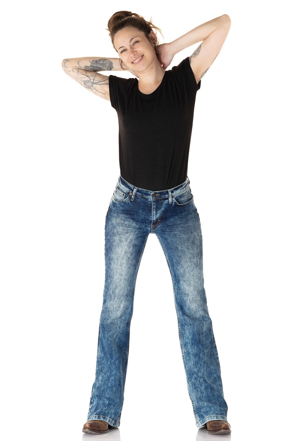 Bootcut-Jeans Damen STAR CUT RANDOM