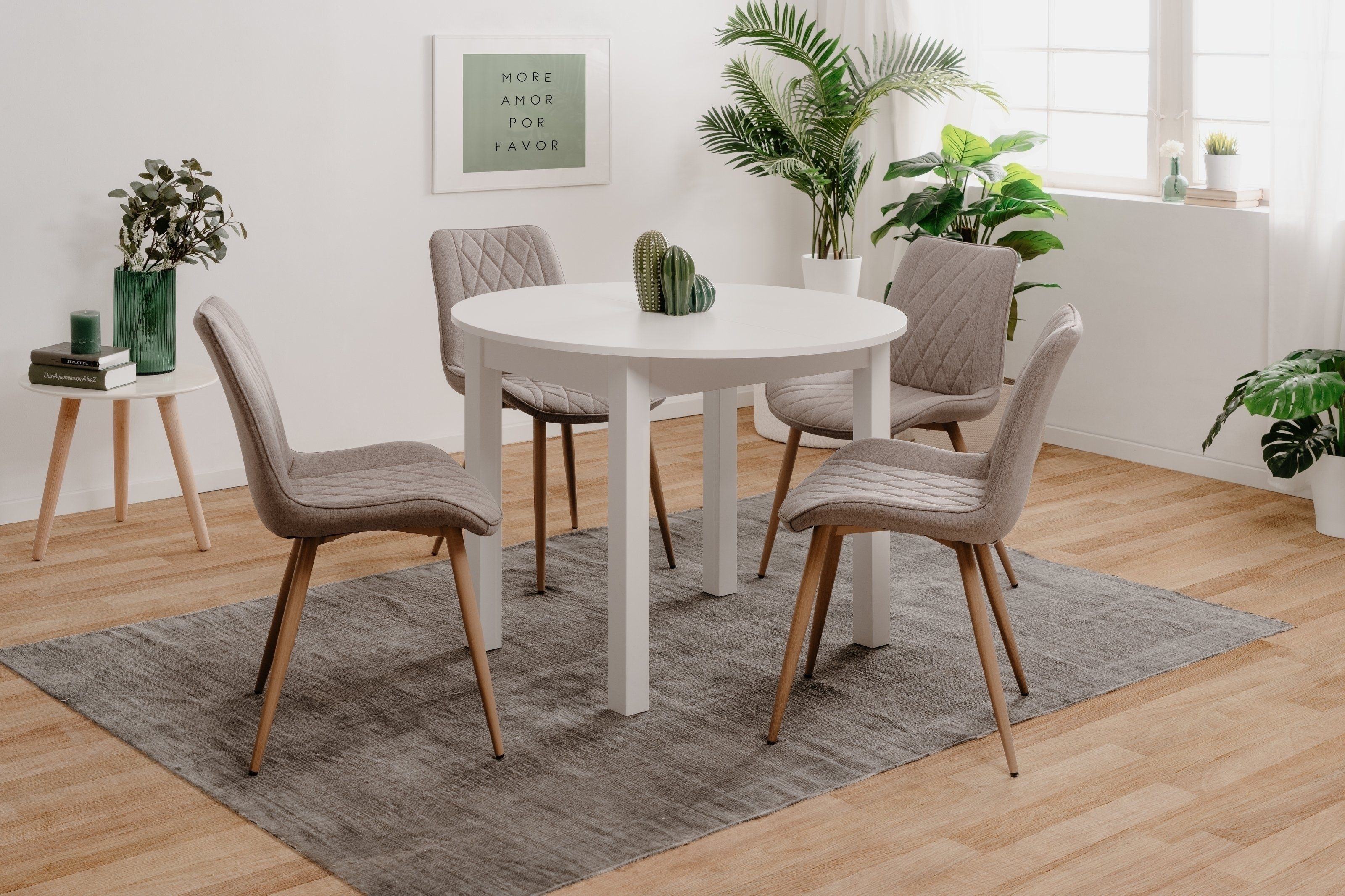 freiraum Esstisch Coburg, in weiß - 100x76x100cm (BxHxT) günstig online kaufen