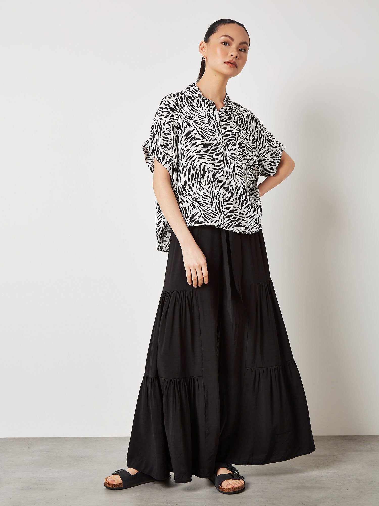 Apricot Klassische Bluse Printed Turn Up günstig online kaufen