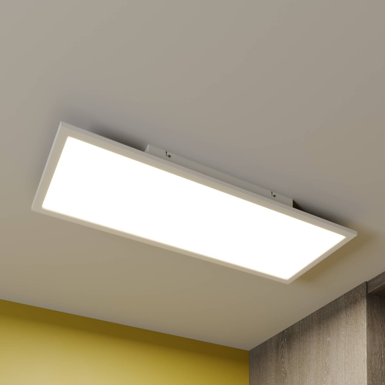 Lindby LED Deckenleuchte Luay, dimmbar, LED-Leuchtmittel fest verbaut, Farbwechsel warmweiß / tageslicht, Modern, Kunststoff, Aluminium, weiß, 1 flammig, inkl. | Deckenlampen