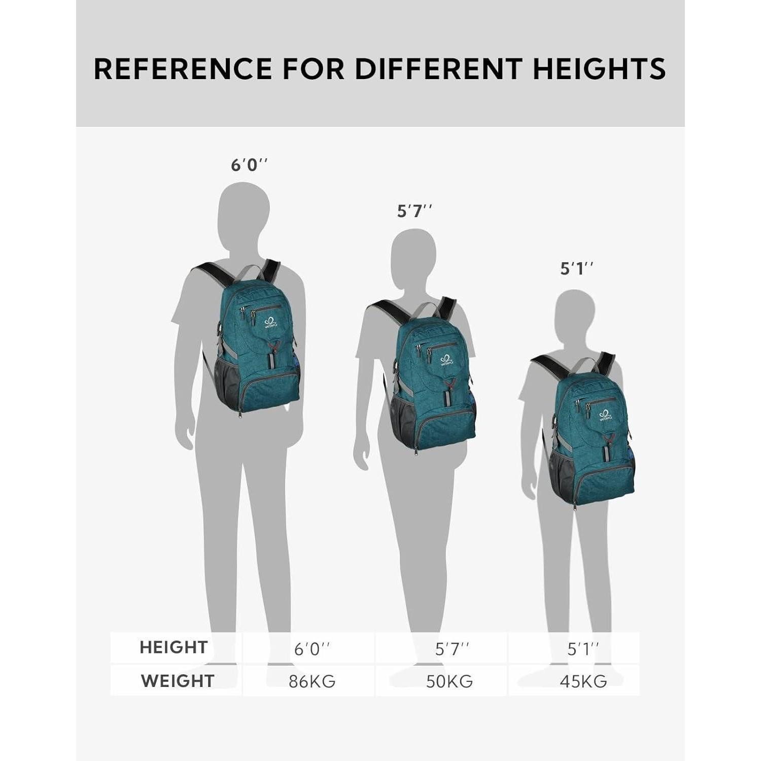 LuxusKollektion Tagesrucksack Ultraleicht Faltbarer Rucksack: 20L Leicht Outdoor Wanderrucksack