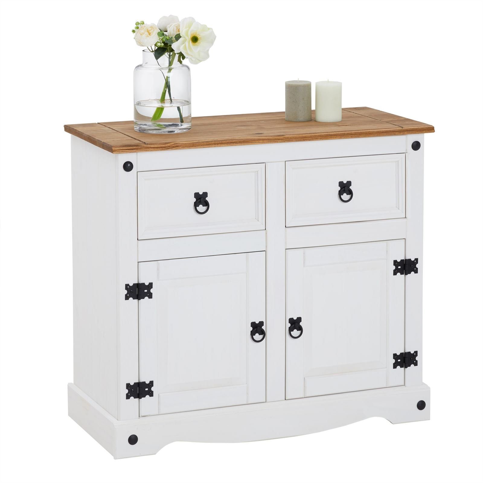 CARO-Möbel Sideboard CAMPO, Kommode Sideboard Schrank Kiefer massiv Buffetschrank Geschirrschrank