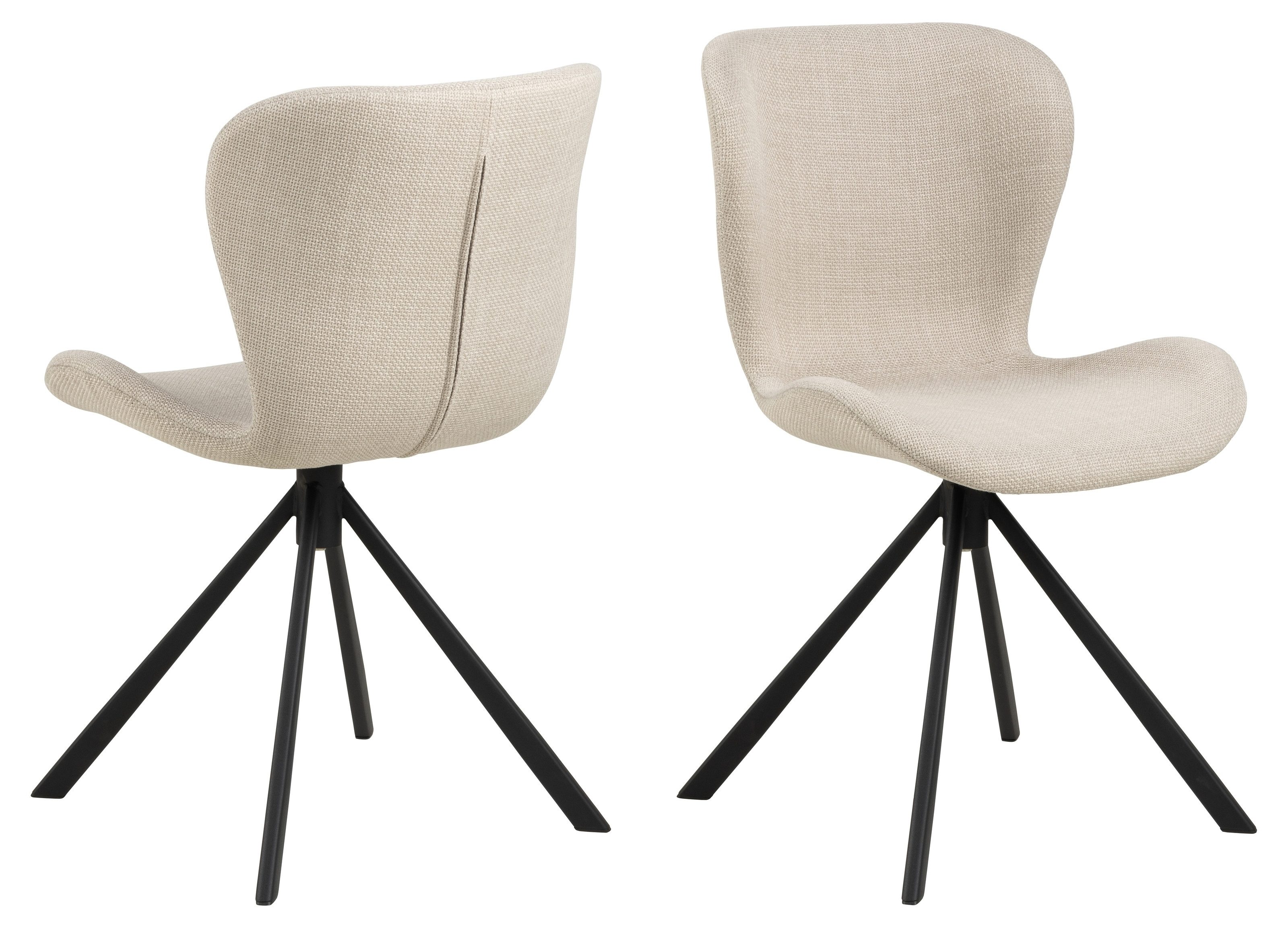 Schalenstuhl (2er-Set) in Beige - 46,5x81x53 (BxHxT)