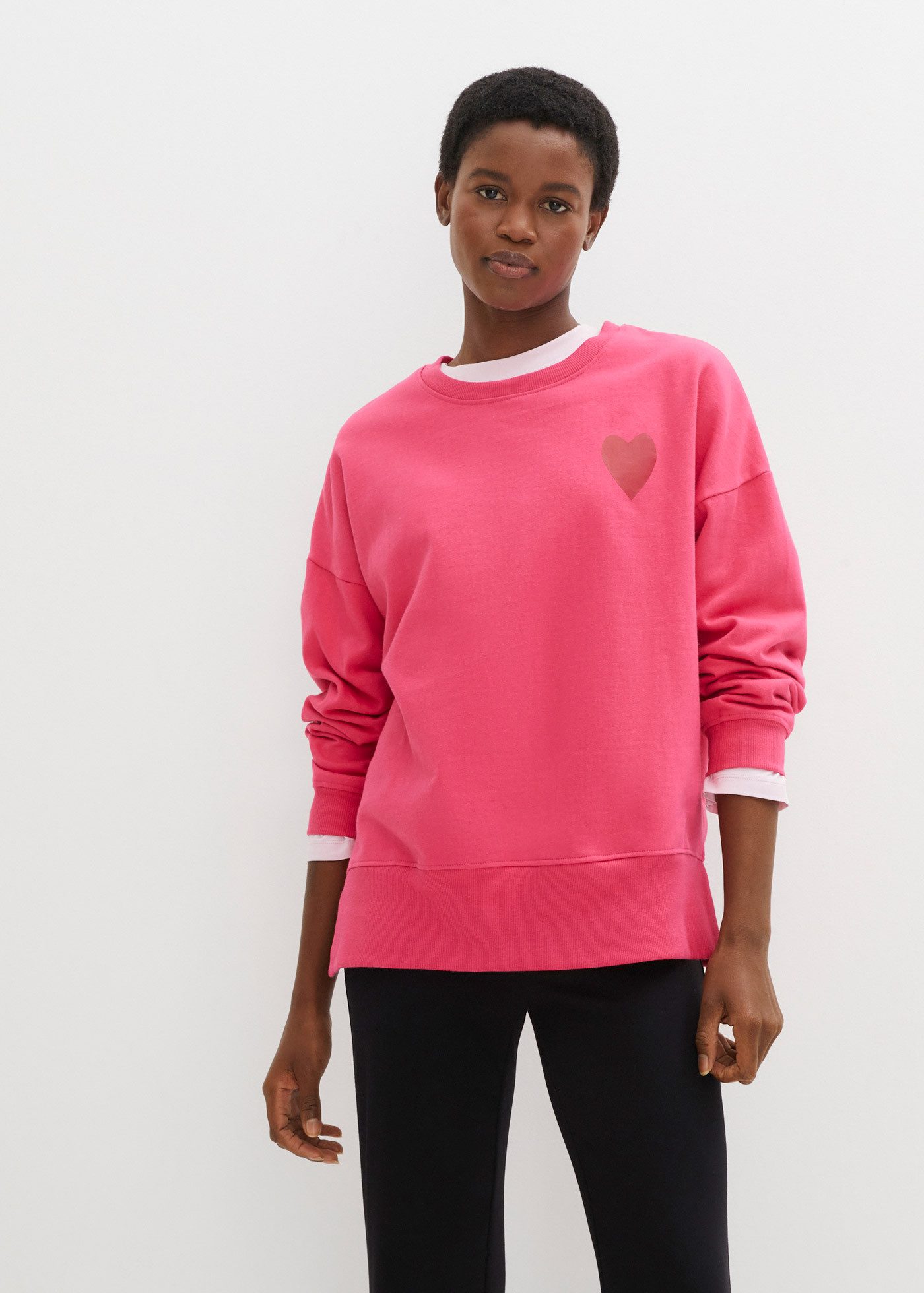 bonprix Sweatshirt lässiger Schnitt, überschnittene Schulter, Oversize-Pass günstig online kaufen