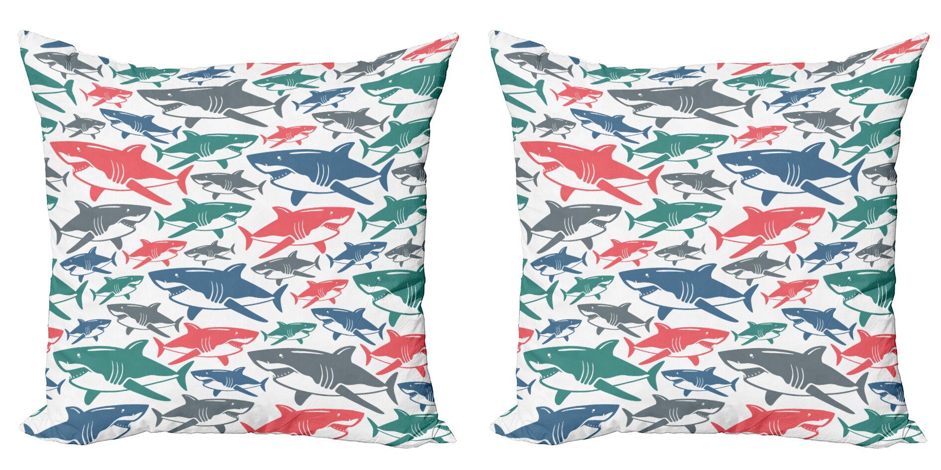 Kissenbezüge Abakuhaus Stück), Shark Fisch Doppelseitiger Digitaldruck, Accent Bunte (2 Modern Patterns