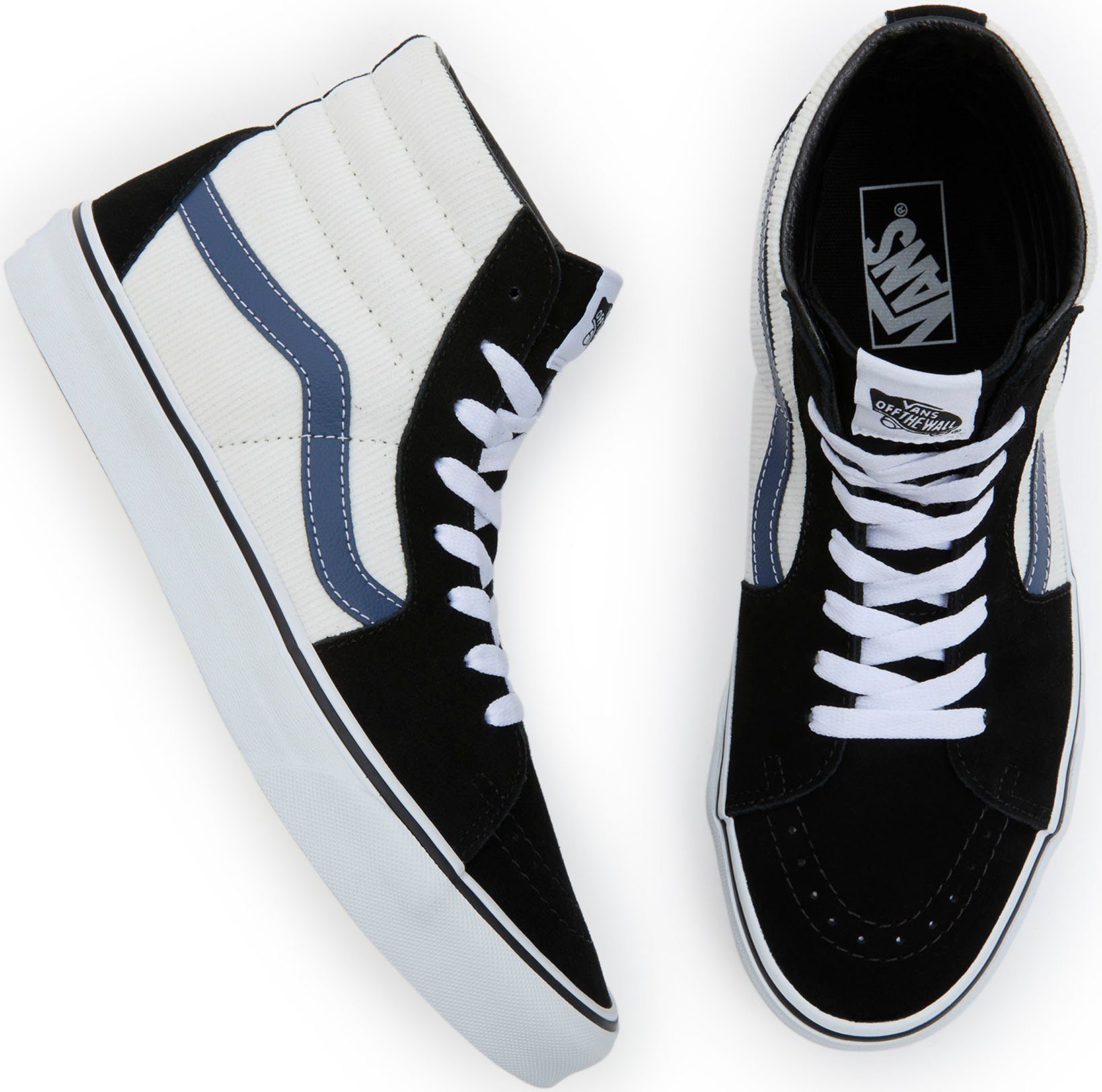 Vans SK8-Hi Sneaker mit klassischer Logo-Flag weiß-schwarz