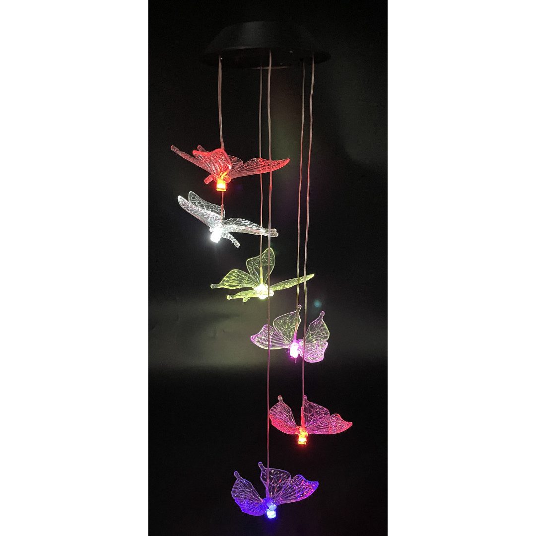 abc HOME LED Gartenleuchte Schmetterlinge, LEDs, Solarpanel, Lichtsensor, Farbwechsel, LED fest integriert