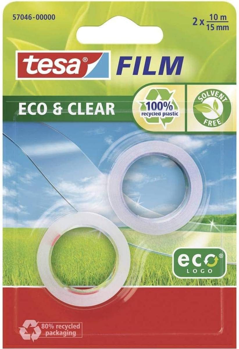 tesa Klebestreifen tesa Eco&Clear Klebeband 15mm x 10m - 2er Pack transparent