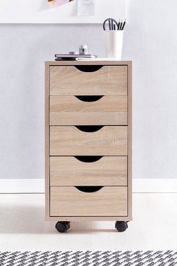 KADIMA DESIGN Rollcontainer Bürocontainer, Stilvoller MDF-Holz Stauraum für Büro & Wohnzimmer