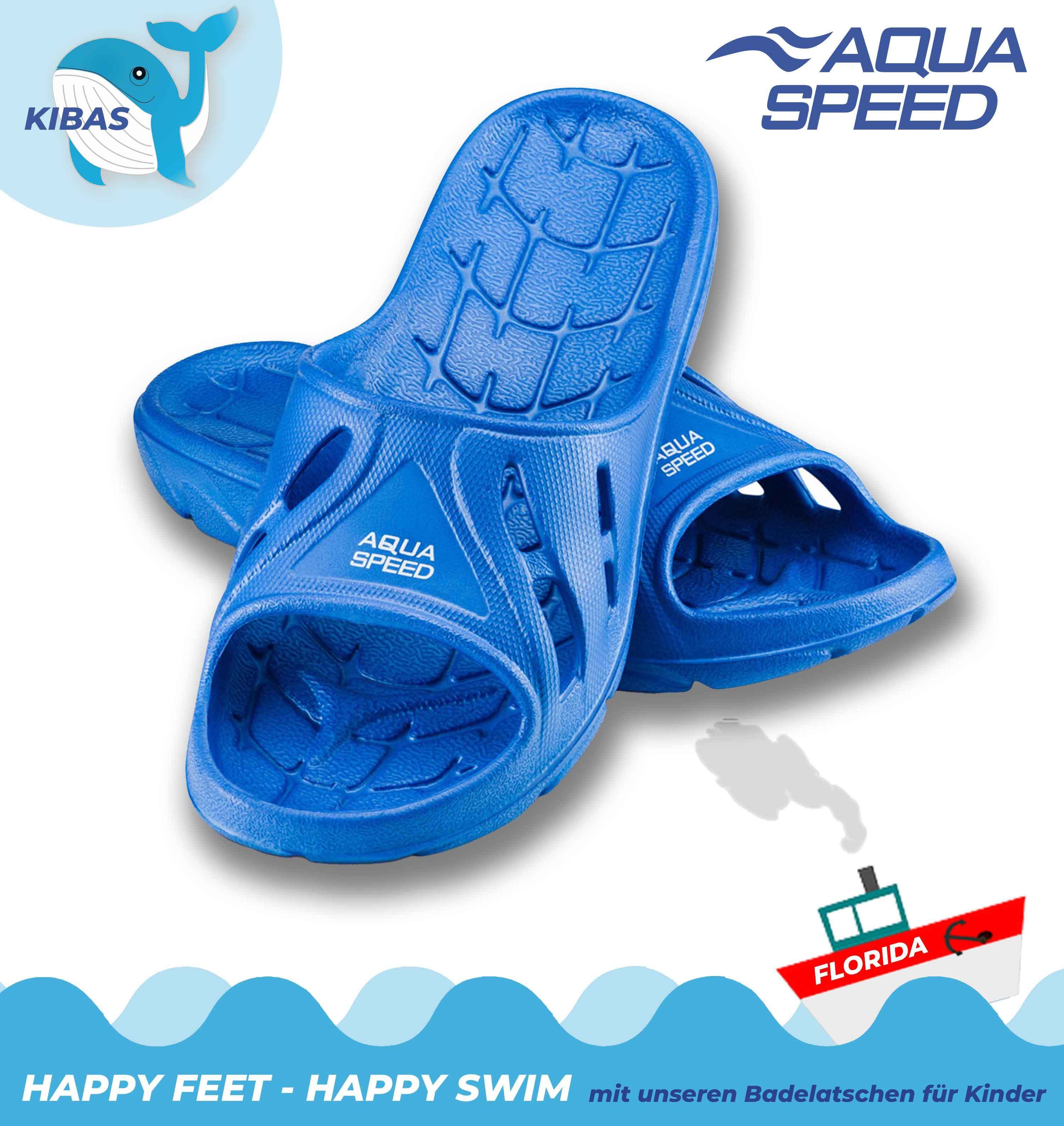 Aqua Speed ALABAMA Badelatschen Kinder + Mikrofaserhandtuch Badepantolette