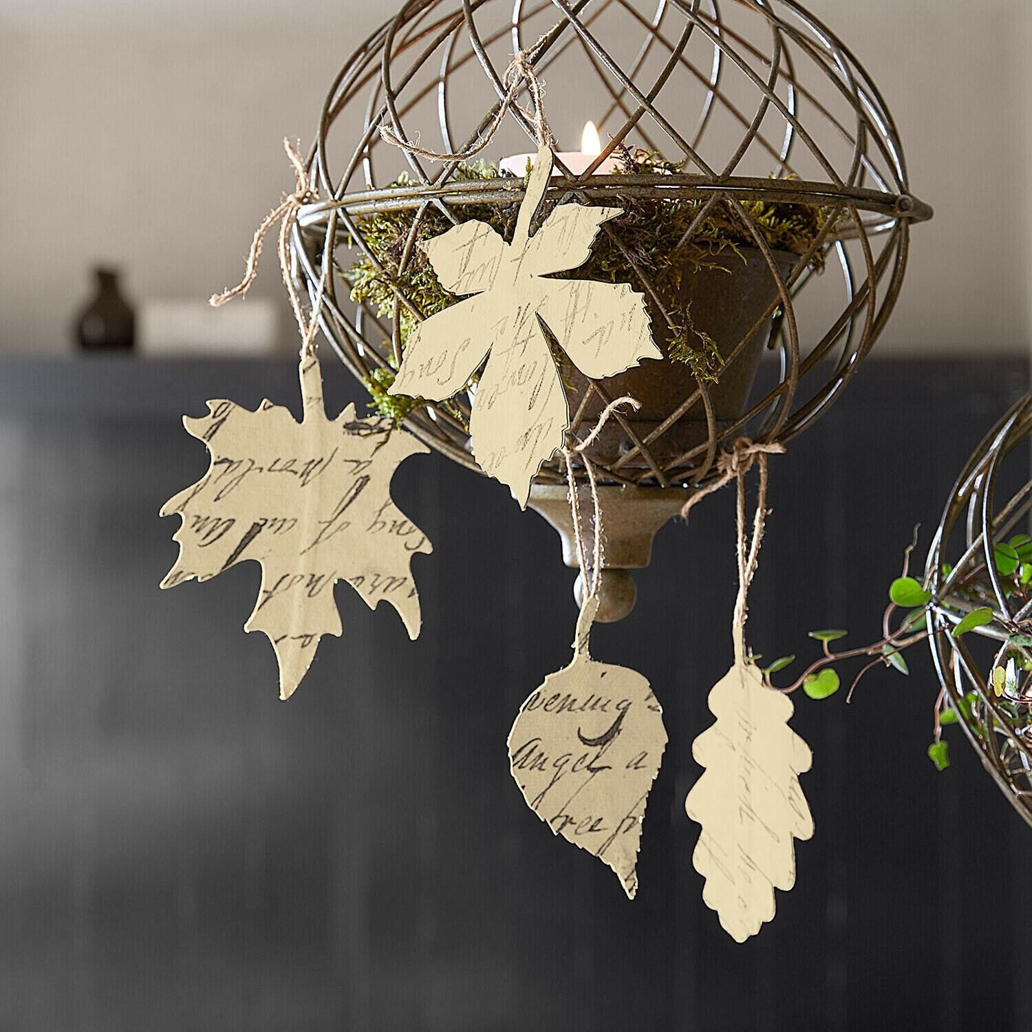 Mirabeau Dekoobjekt Anhänger 4er Set Fleuriene creme – Bild 3 von 5