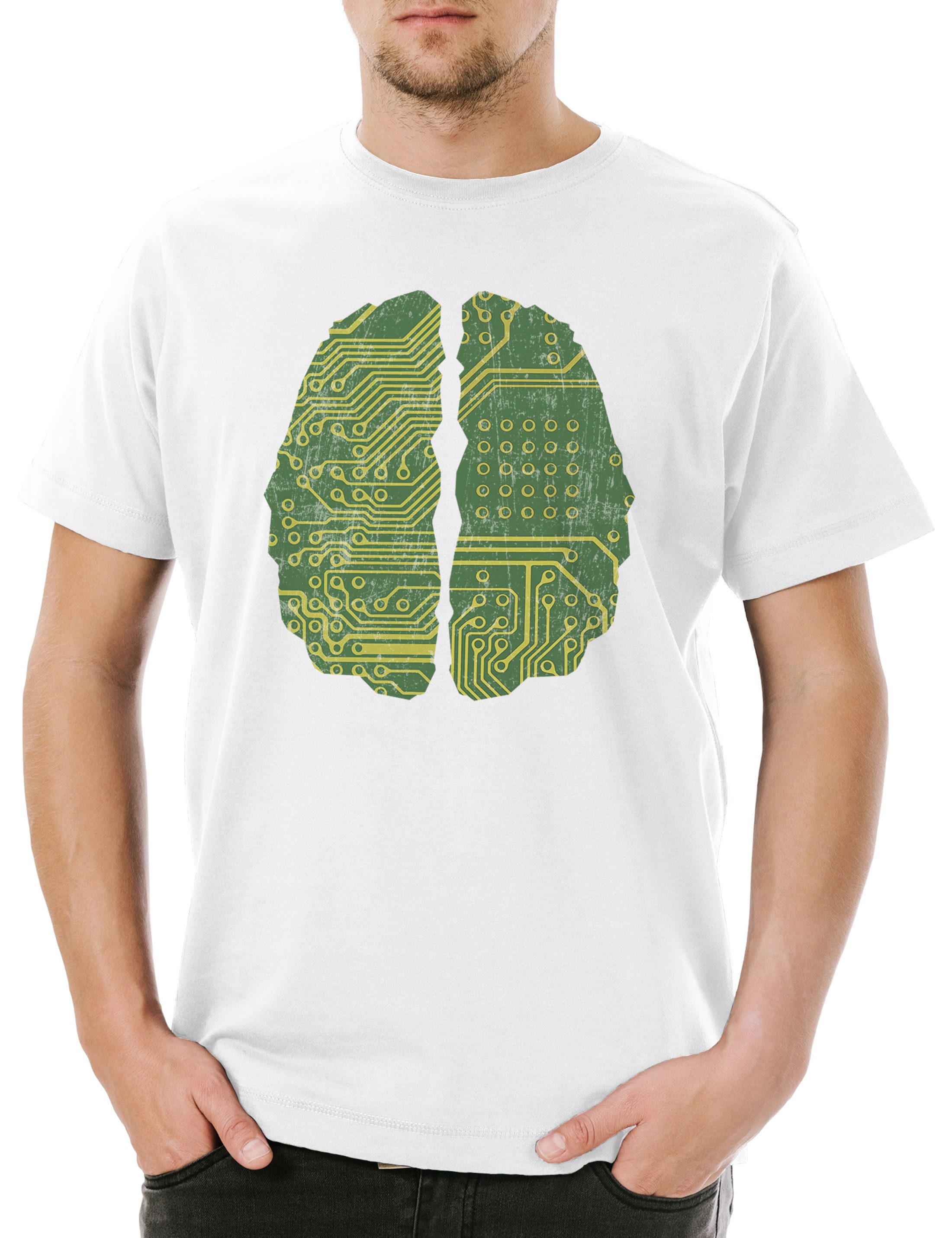 Print-Shirt Cybernetics Brain Herren T-Shirt Techniker Elektro Engineer Kybernetik