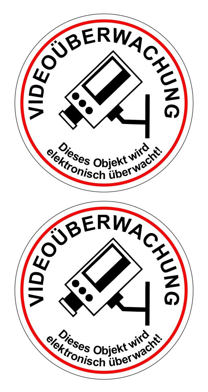 FR Ashoaza Videoüberwachung Aufkleber – 4 Schilder, 20x20 Cm, Leuchtet Im Dunkeln, Selbstklebend Für Glas & Glatte Oberflächen