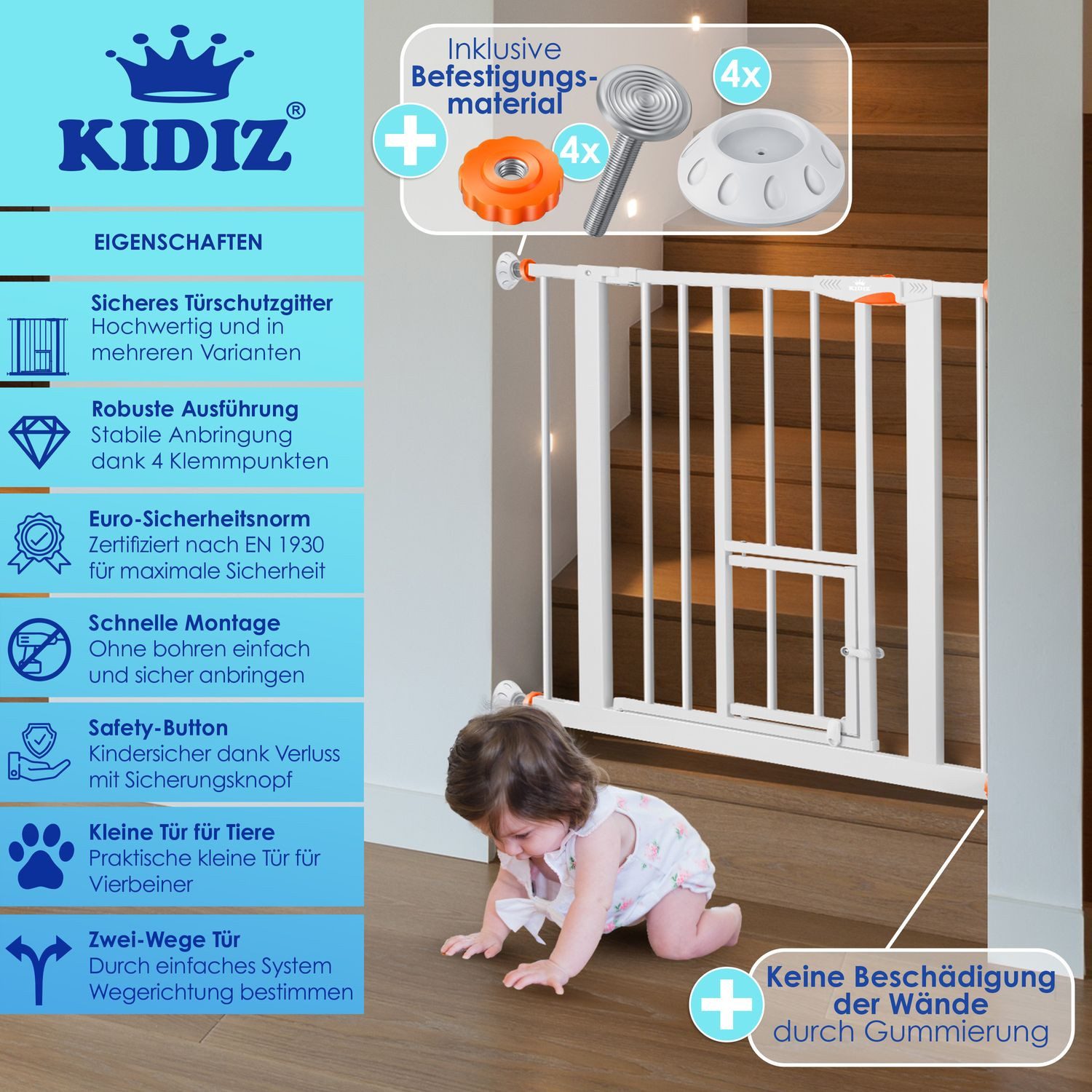 KESSER Türschutzgitter, Türschutzgitter Absperrgitter Treppengitter Kinderg günstig online kaufen