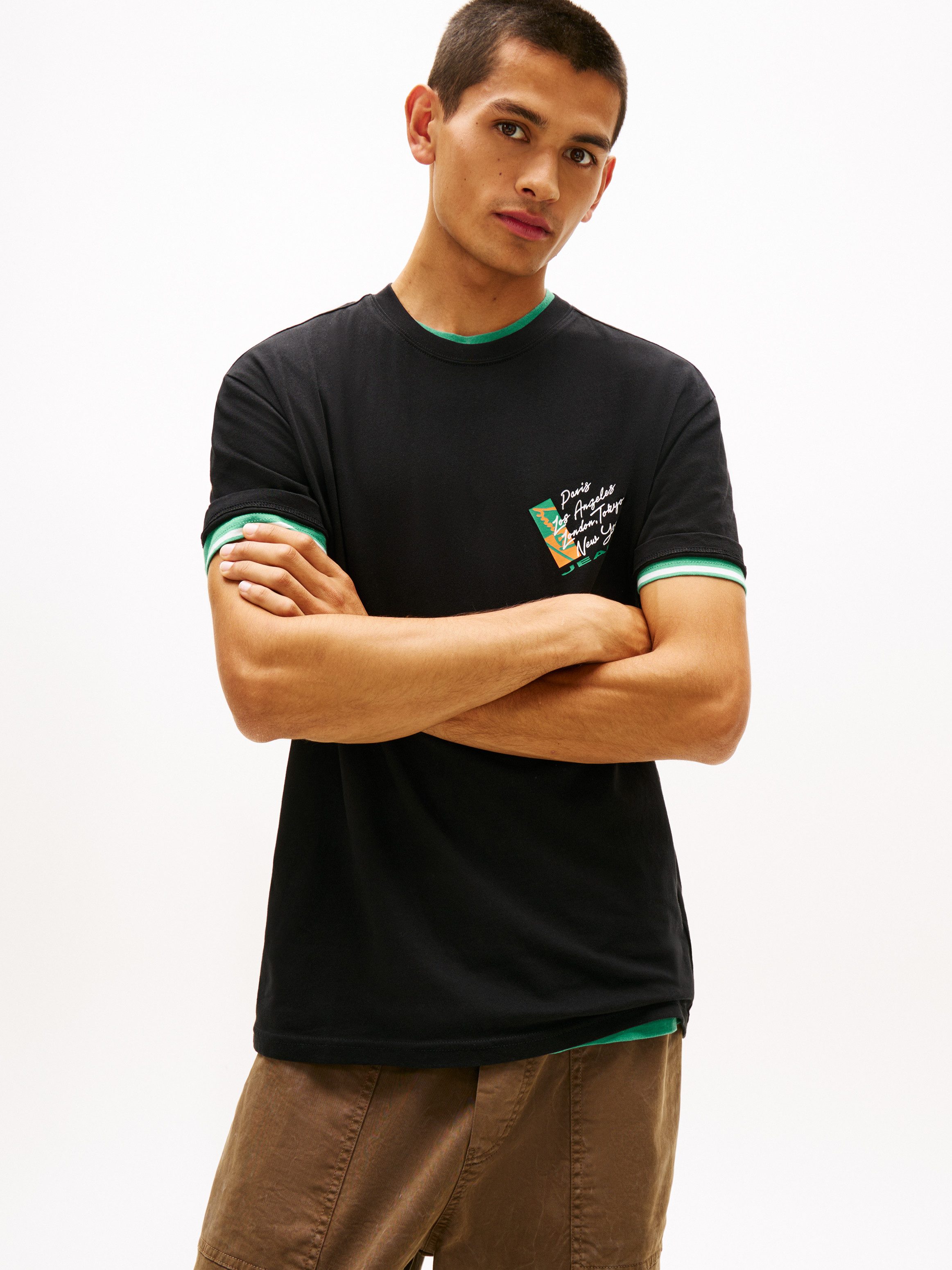 Tommy Jeans T-Shirt TJM REGULAR FIT SIGN SHIFT mit Tommy-Logo hinten, Jerse günstig online kaufen