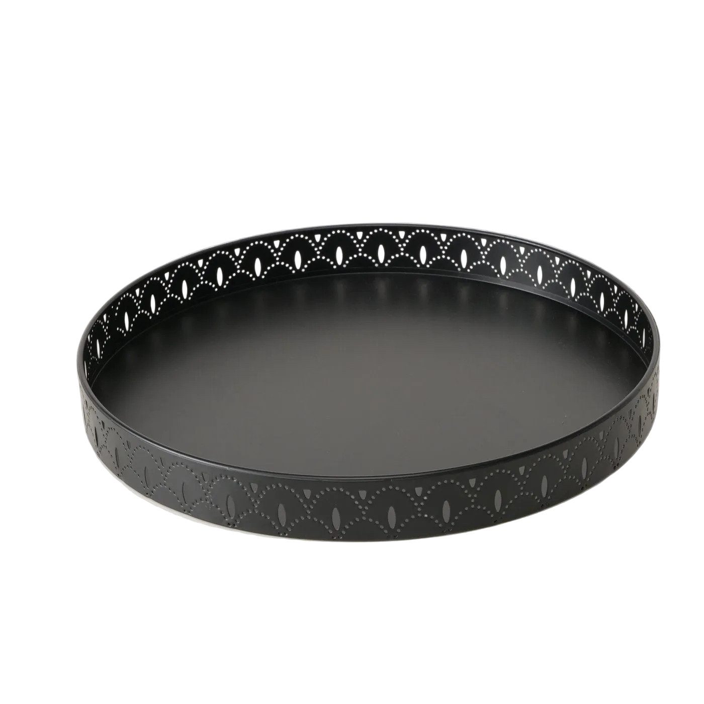 BOLTZE Beistelltisch Elios Noir Tabletttisch aus Metall schwarz rund klappbar (1-St)