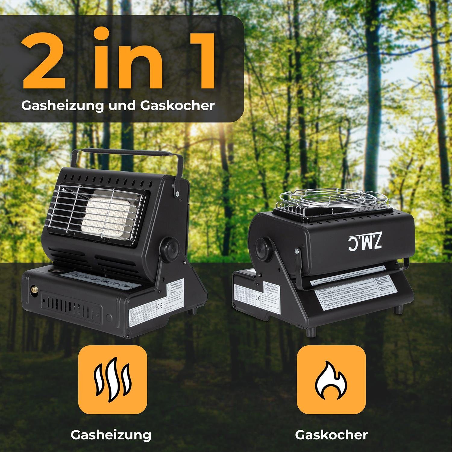 Heizstrahler 16x Campingkocher Camping Tragbare MSF-1A, Camping Heizstrahler 227g Heizung + 2in1 Butangas Zeltheizung Gaskartuschen Z.M.C.GMBH Gaskocher Gasheizung