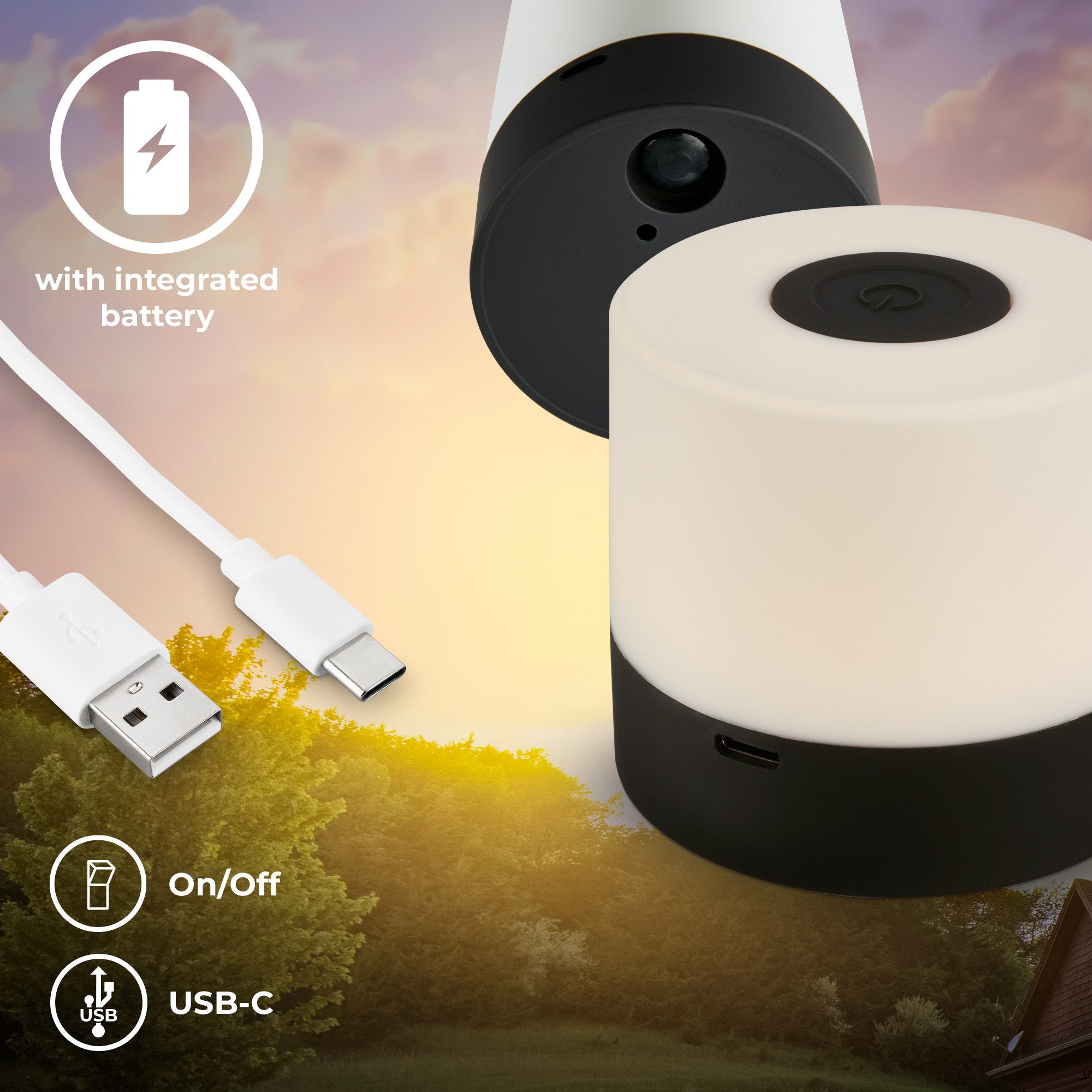 B.K.Licht Außen-Tischleuchte BKL1590 Kabellose RGB Tischlampe, 4-Stufen Dim günstig online kaufen