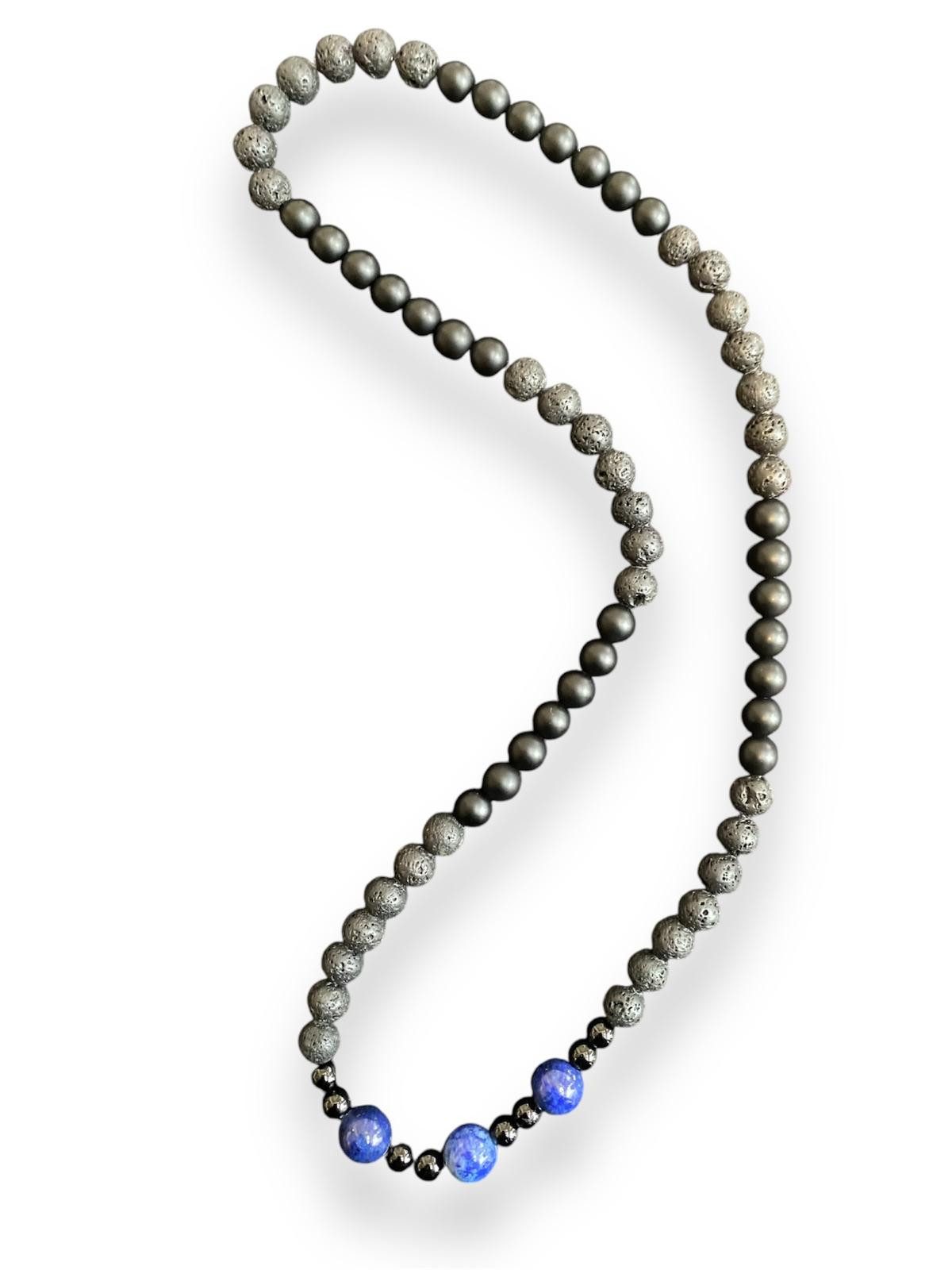 Aaron Bane Perlenkette Lava Lapislazuli Turmalin günstig online kaufen
