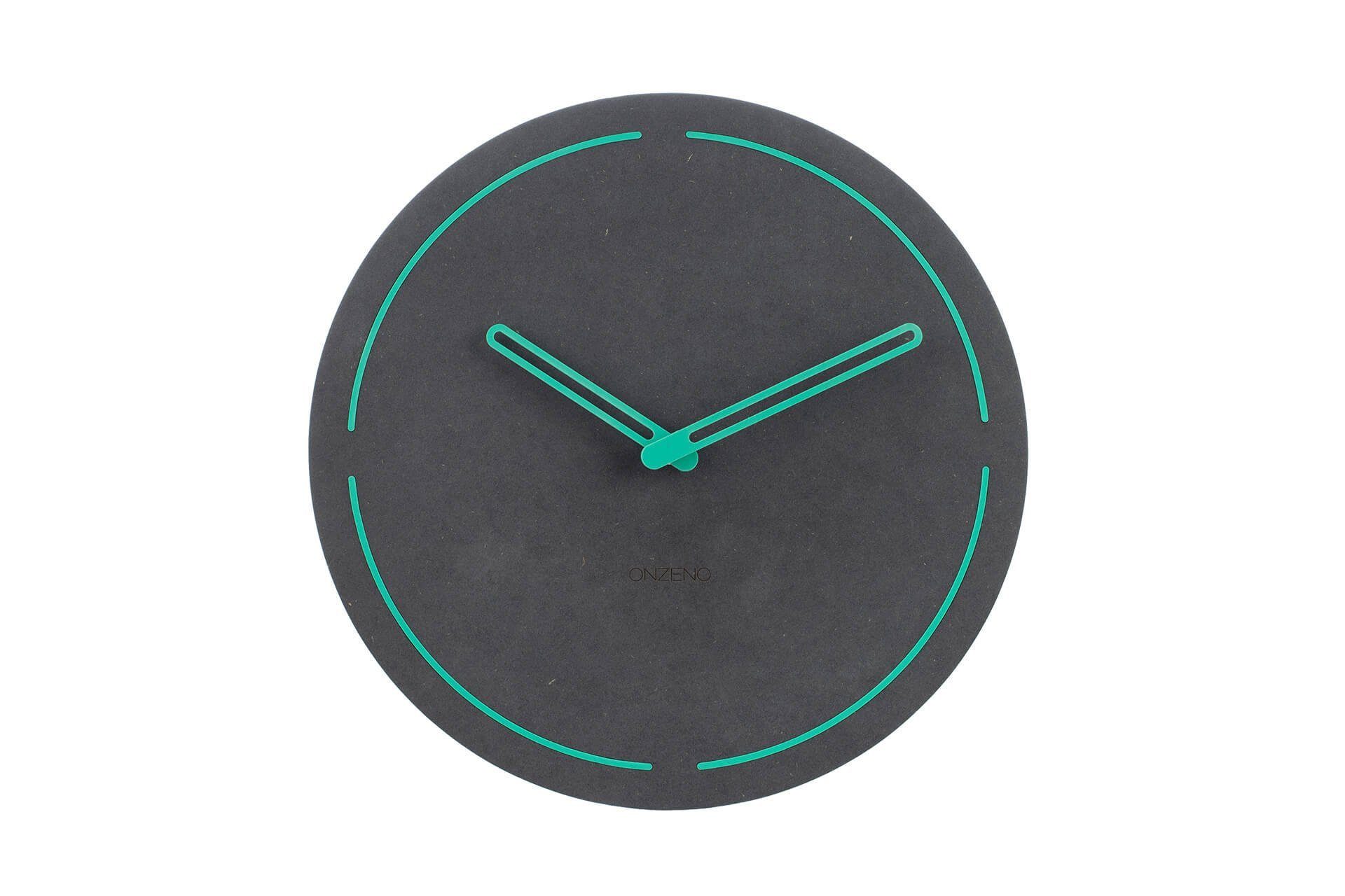 ONZENO Wanduhr THE NEON. 26x26x0.5 cm (handgefertigte Design-Uhr)
