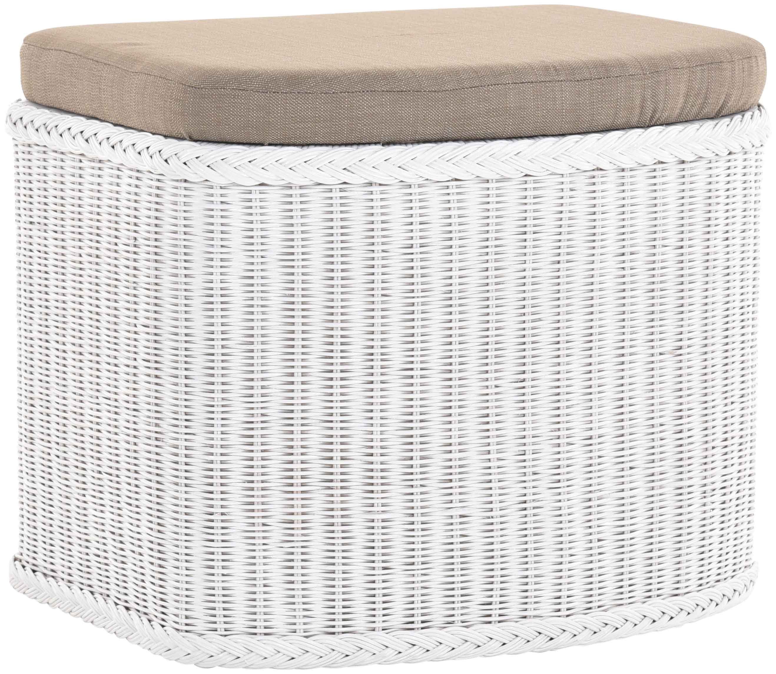 Wäschetruhe Wäschekorb bauchig Sitz Truhe Sitzbank mit Deckel Sitzhocker Polster