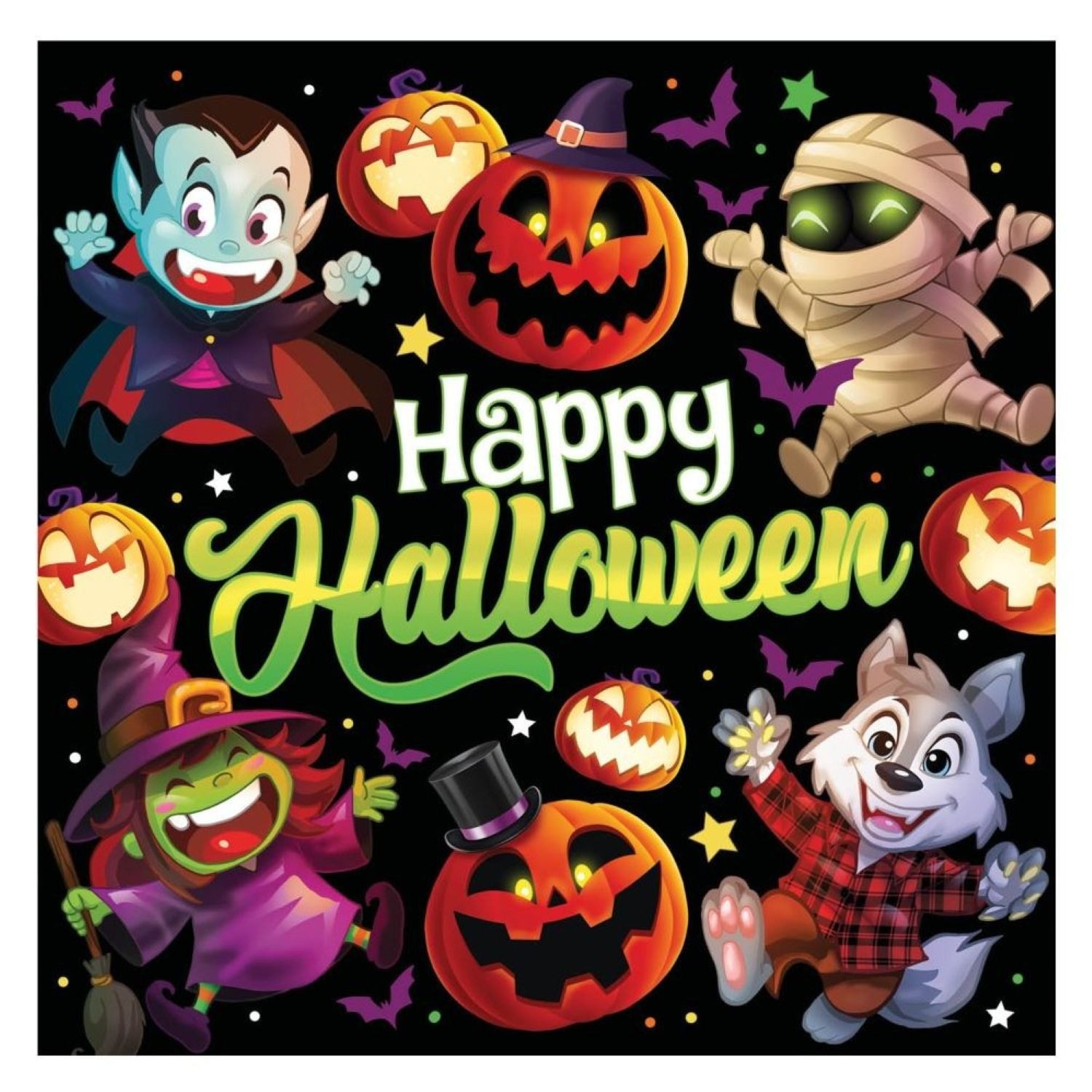 Fiestas Guirca Dekoobjekt Halloween 'Kleine Monster', Servietten 33x33cm/20