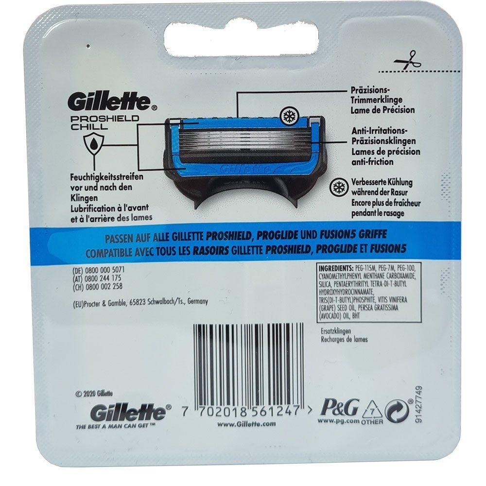Gillette Rasierklingen ProShield, Pack 4er 4-tlg