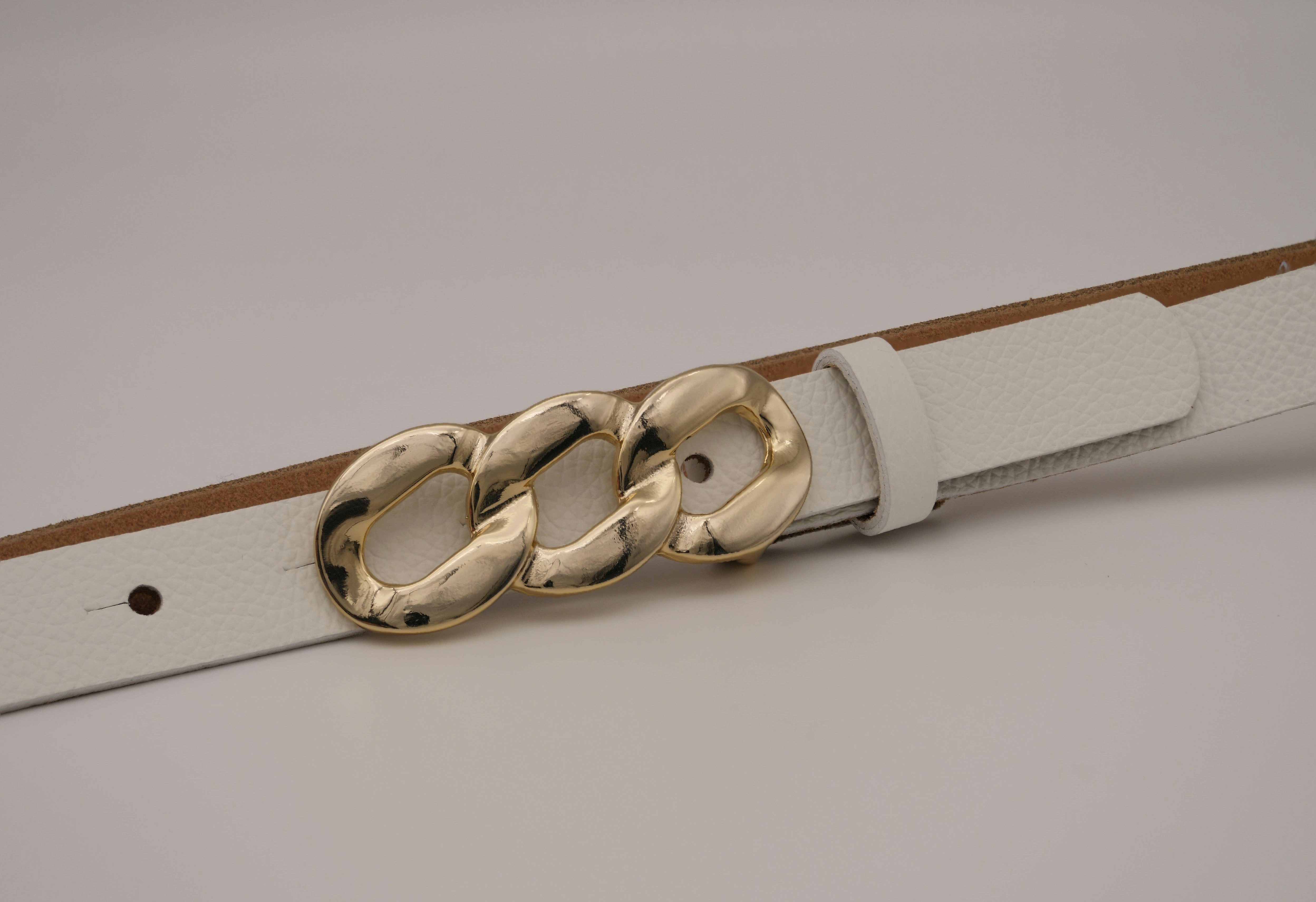 AnnaMatoni Ledergürtel mit goldener Schließe