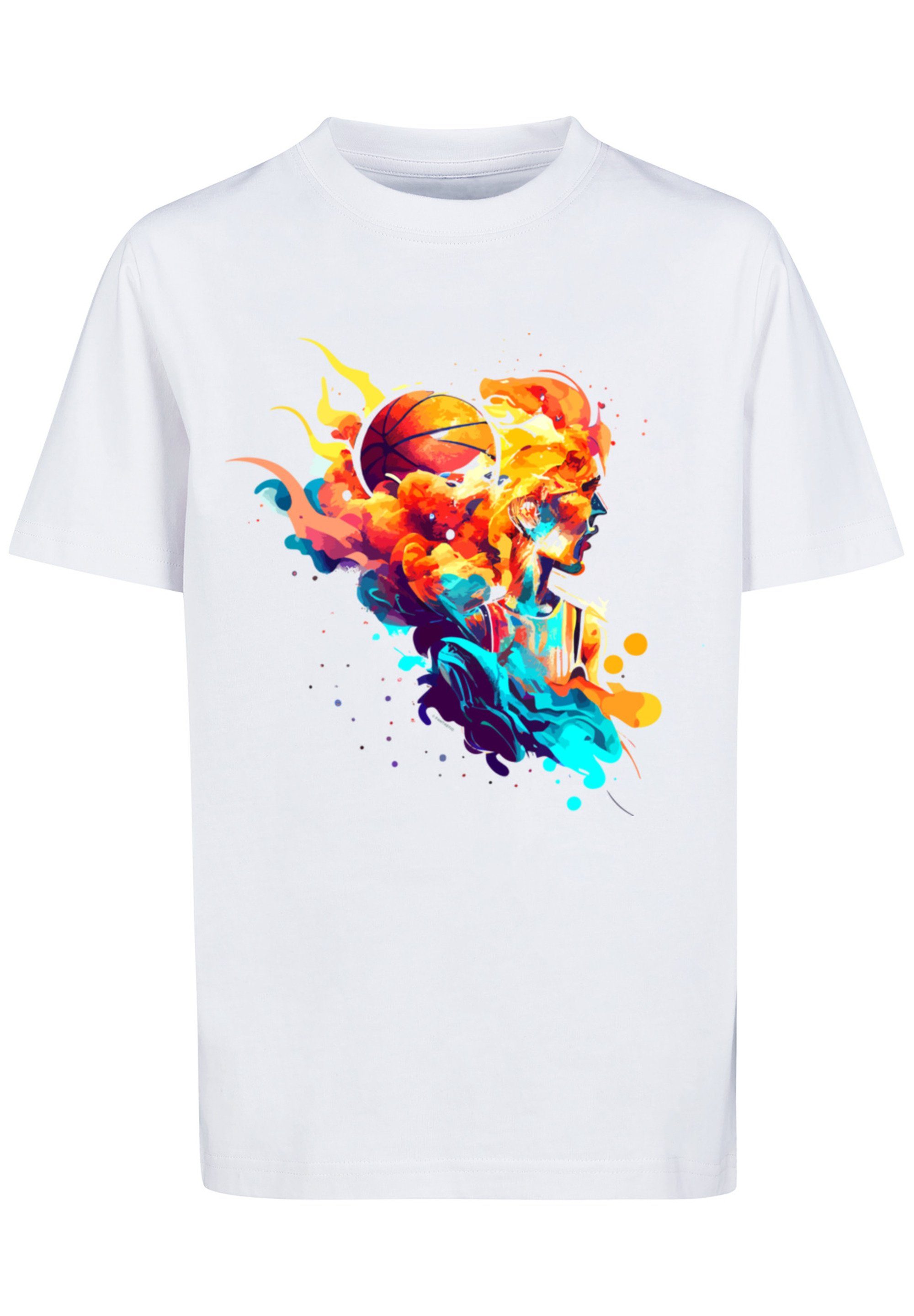 Tragekomfort Print, UNISEX T-Shirt hohem Sehr Basketball Sport Baumwollstoff weicher Player F4NT4STIC mit