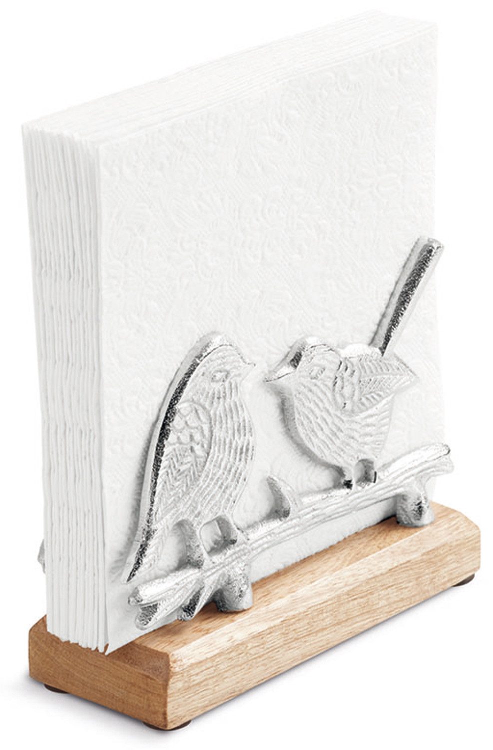 Ambiente® Serviettenhalter Sweet Serenity, Metall, (1-tlg., 1-teilig), Serviettenhalter Mangoholz & Metall ca.16x6x16cm