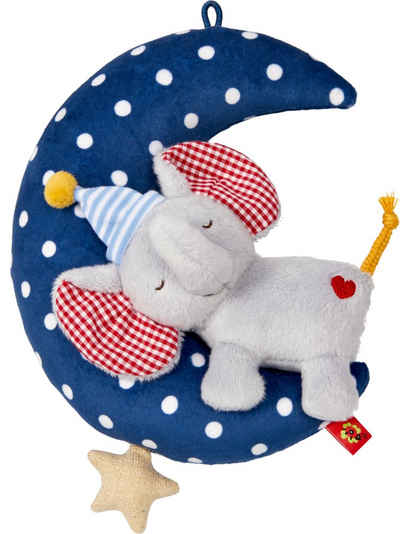 COPPENRATH DIE SPIEGELBURG Spieluhr Spieluhr Mond (mit Elefant) blau, BabyGlück, (Set, 1-tlg), mit Herz-Stickerei