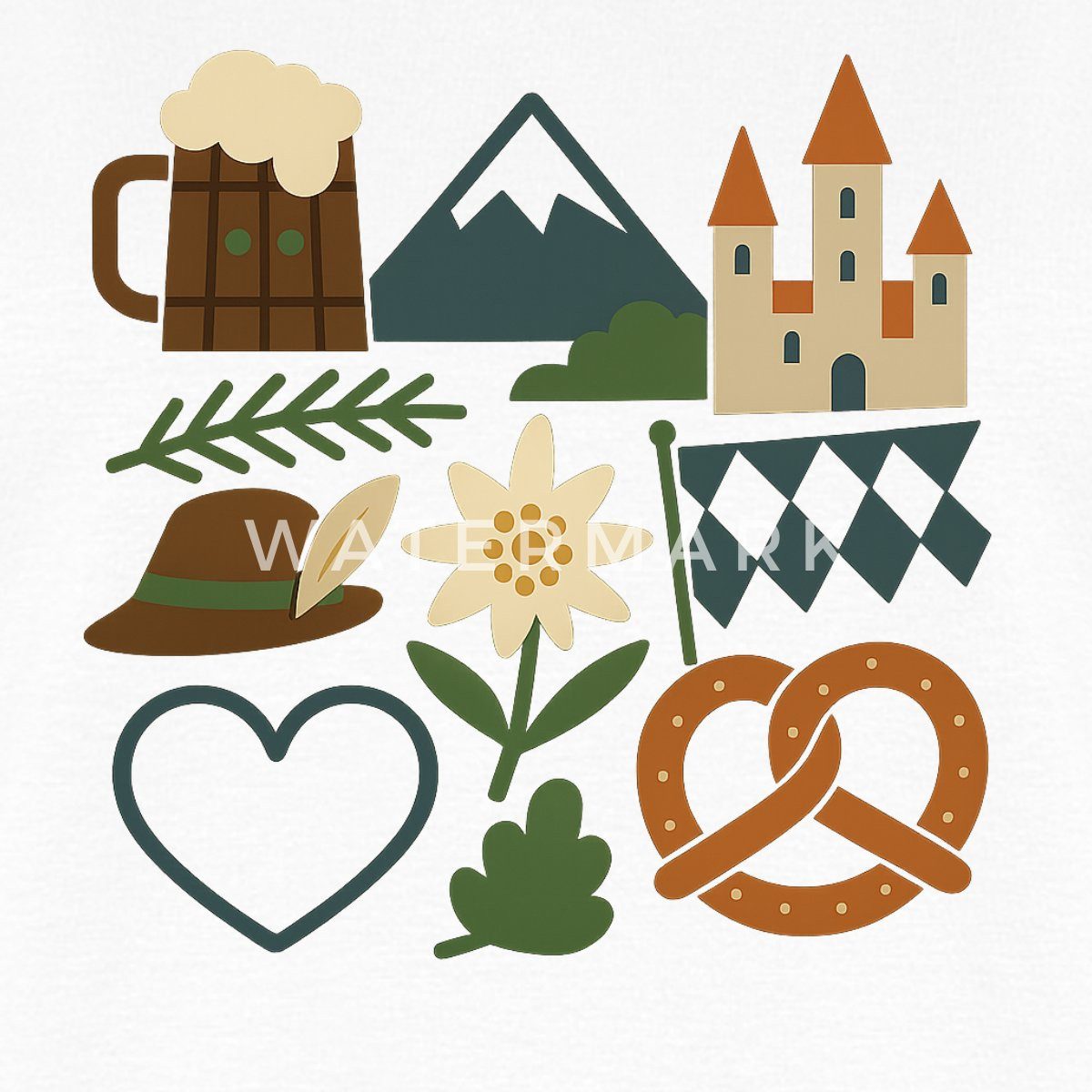 Spreadshirt T-Shirt Bayern Volksfest Breze Edelweiß günstig online kaufen
