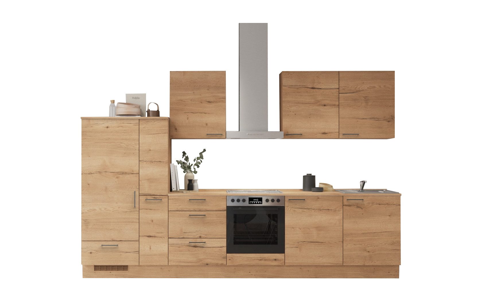 nobilia® Küchenzeile Liv, individuell anpassbar, gratis Küchenplanung mit Profis, (Breite 330 cm), vormontiert, wahlw. mit E-Geräten, inkl. Lieferung