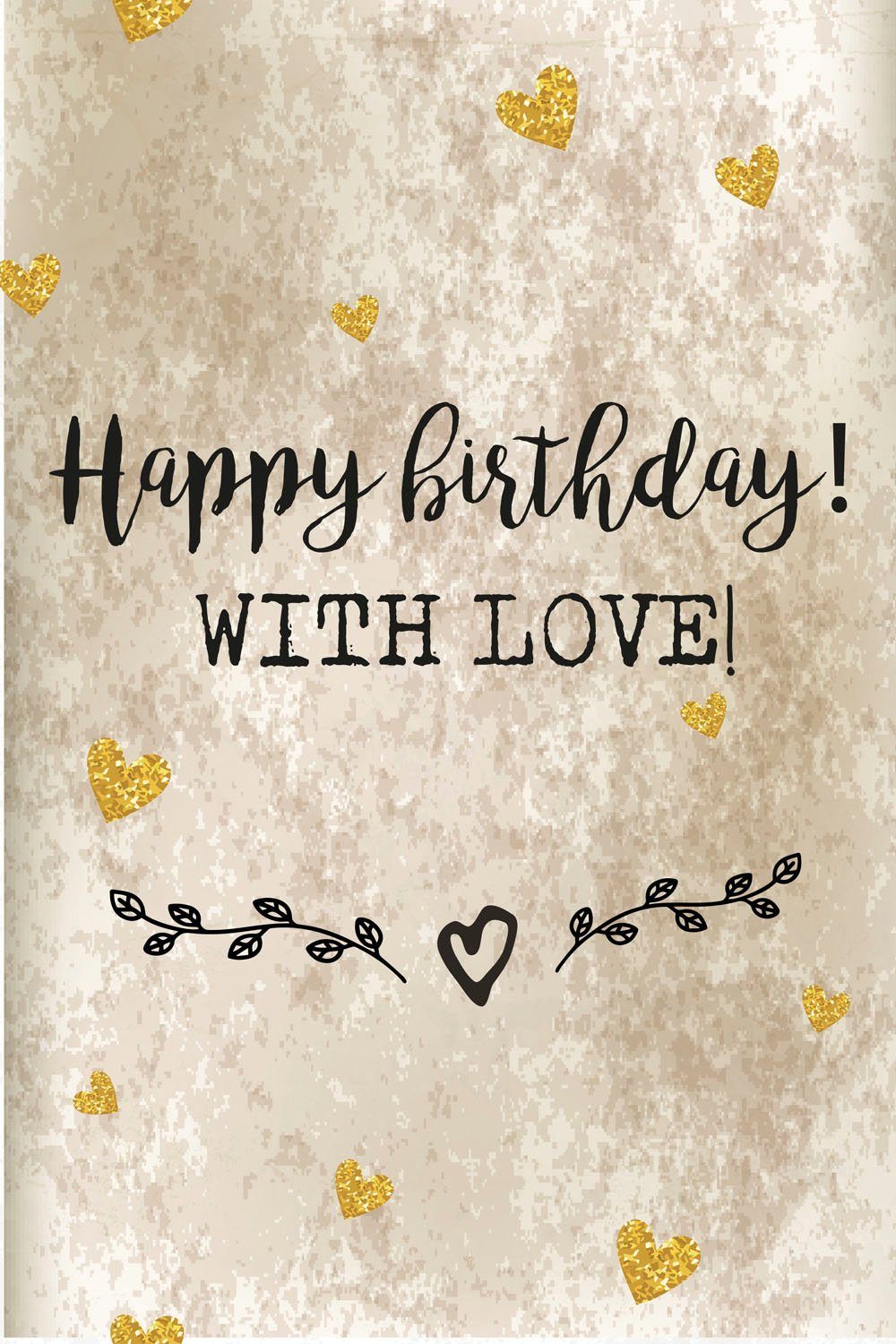 queence Metallbild Birthday with Love, Herzen, Schriftzug, Schriftzüge (1 St), Stahlschilder