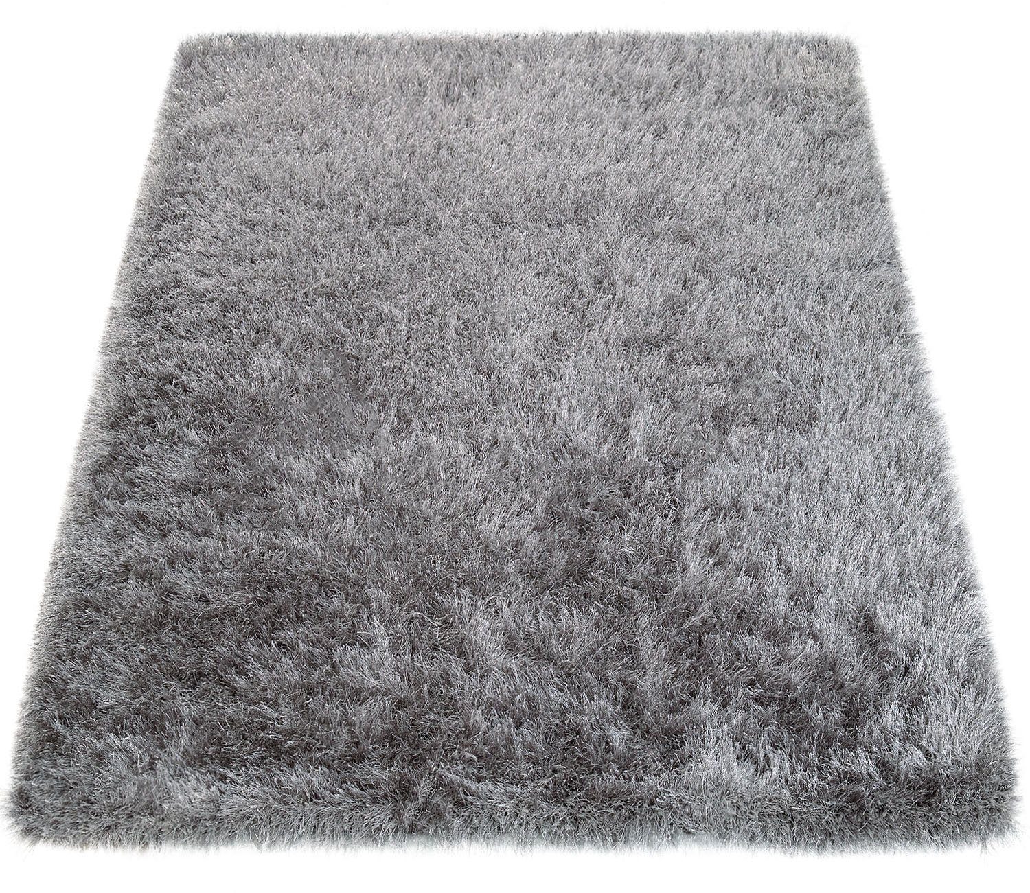 Paco Home Hochflor-Teppich Glamour 300, rund, Höhe: 70 mm, Uni Farben, mit weichem Glanz Garn, ideal im Wohnzimmer & Schlafzimmer. Reduzierter Preis € 176,55. Unverbindliche Preisempfehlung € 299,99