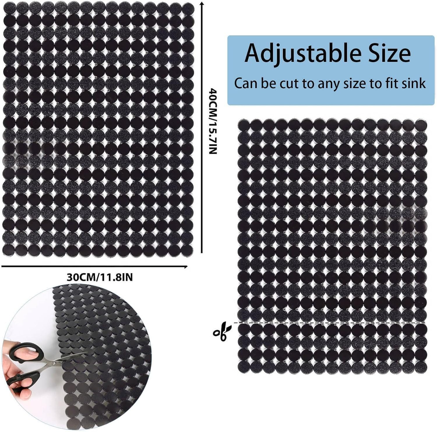 FELIXLEO Abtropfmatte 2er Set Spülbeckenmatte 30x40 cm PVC zuschneidbar Schutz. – Bild 4 von 5