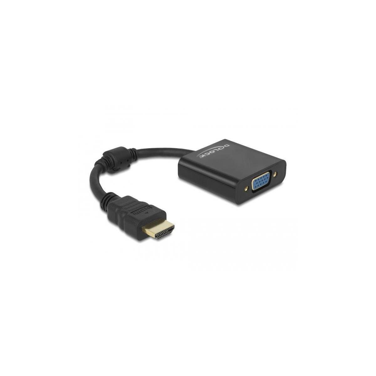 Delock Adapter HDMI Stecker zu VGA Buchse schwarz Computer-Kabel, HDMI, HDMI