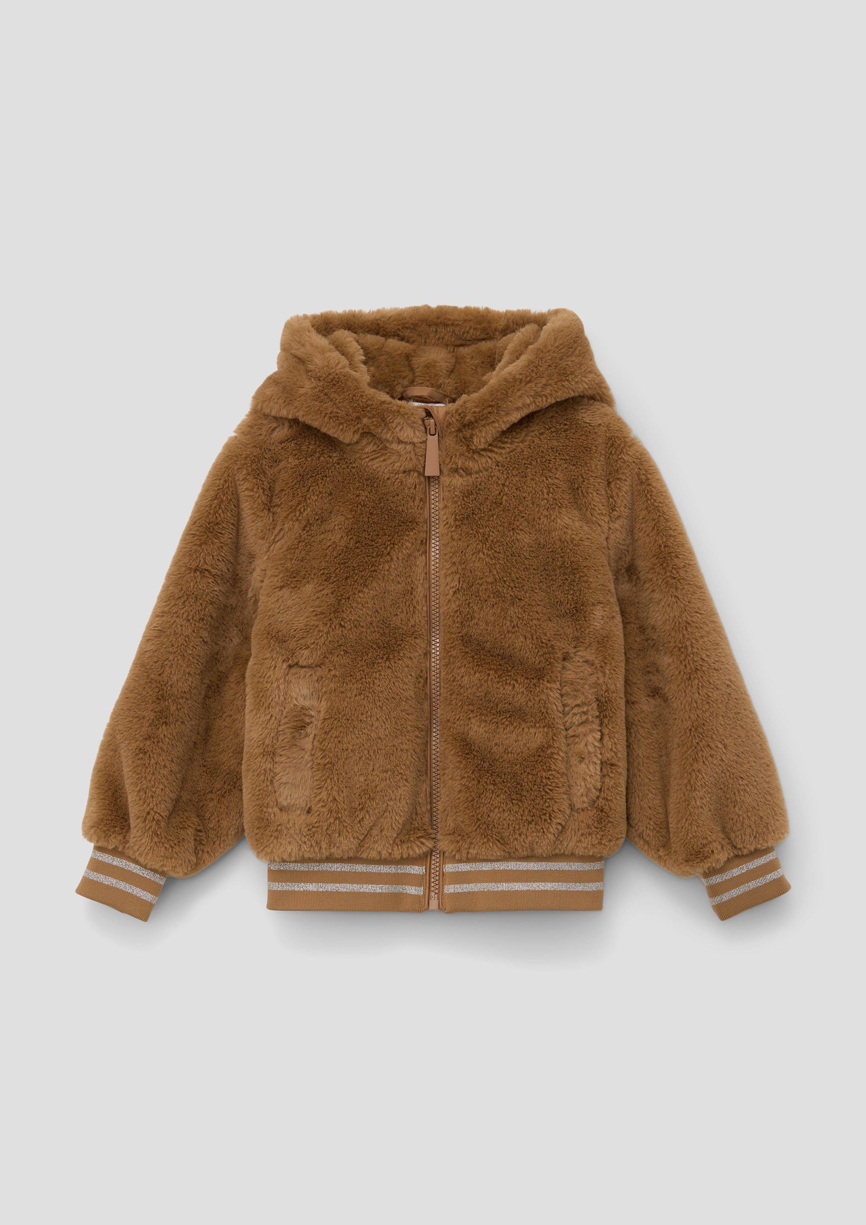 Funktionsjacke Teddyjacke mit Kapuze