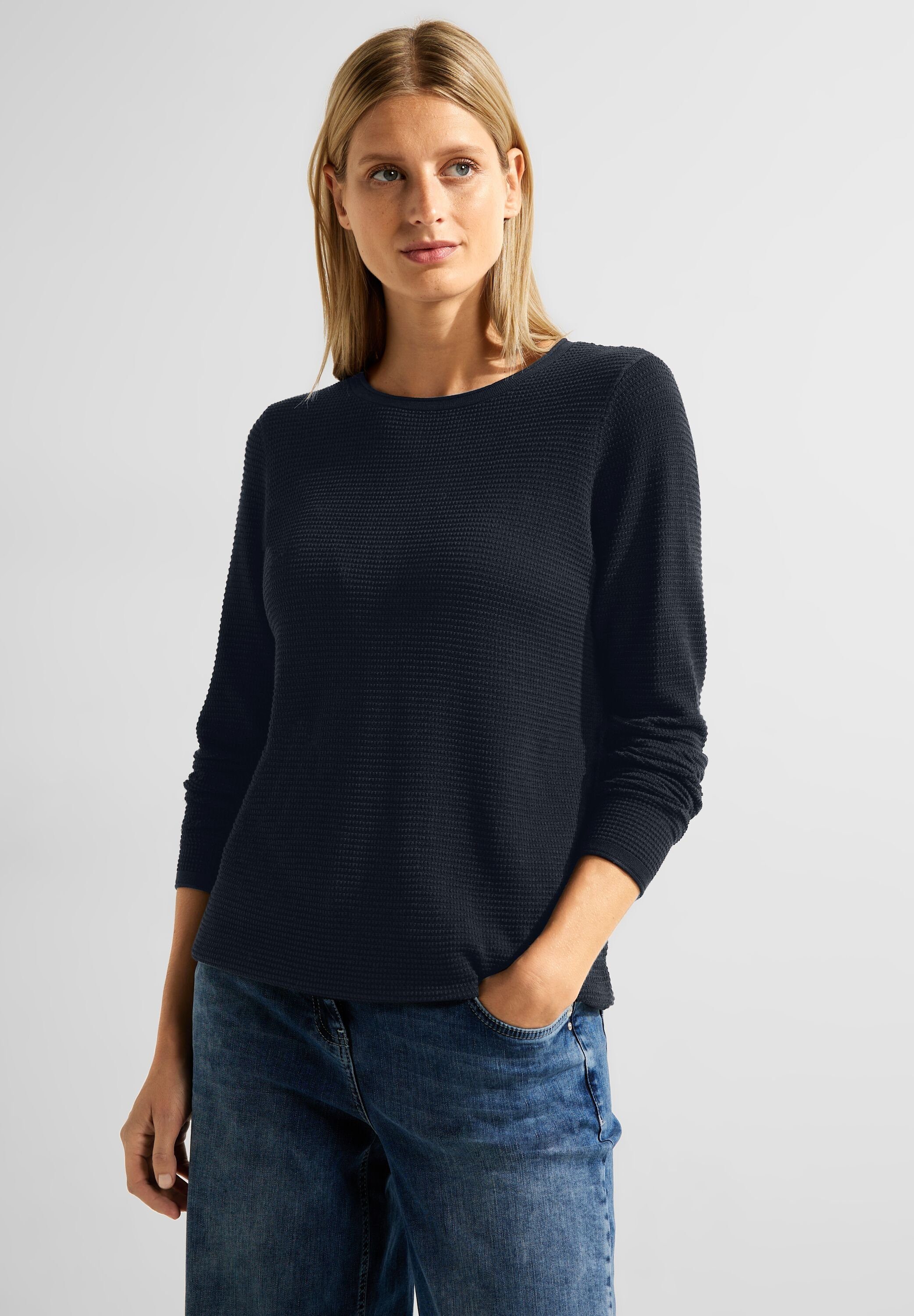 CECIL Rundhalspullover mit Rundhalsausschnitt