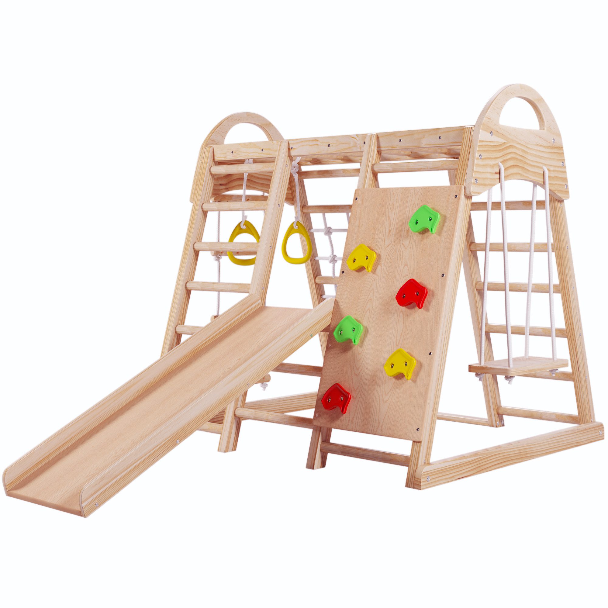 OKWISH Klettergerüst 7in1 Multifunktion Klettergerüst Schaukel