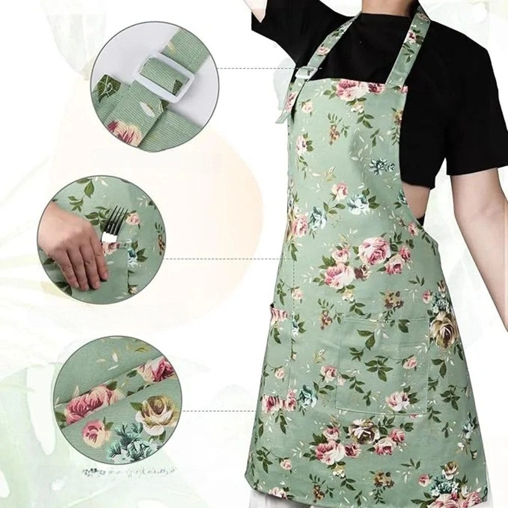 Zaewry Kochschürze Schürzen für Männer und Frauen mit Taschen, Kochen, Küche, Backen, Weich, Langlebig, Blumenschürze für Gartenarbeit