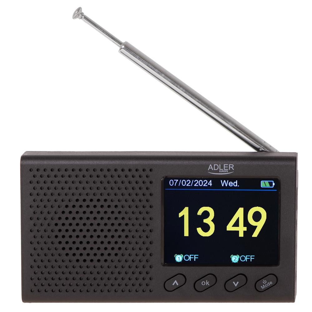 ADLER EUROPE AD 1198 UKW-Radio (FM 87,5 108 MHz, 20 Sender, Bluetooth, LCD-Display, Digital, schwarz)